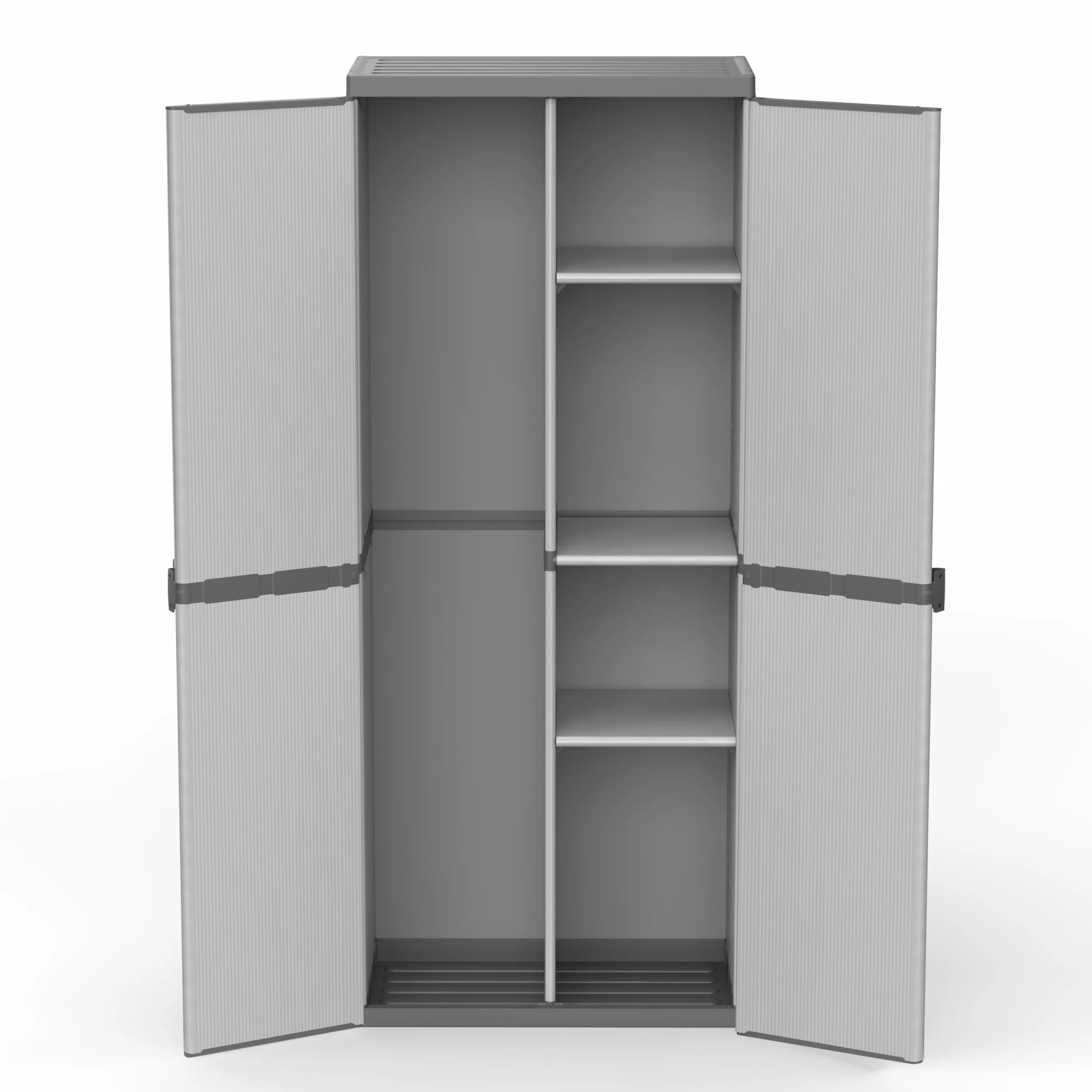 Mongardi: Armadio Porta-Scope in resina di PVC e PP, 2 Ante, Facile da Montare, Modular System, Resistente, Adatto ad ambienti Interni ed Esterni, 68L x 40P x 165H cm, Grigio e Nero