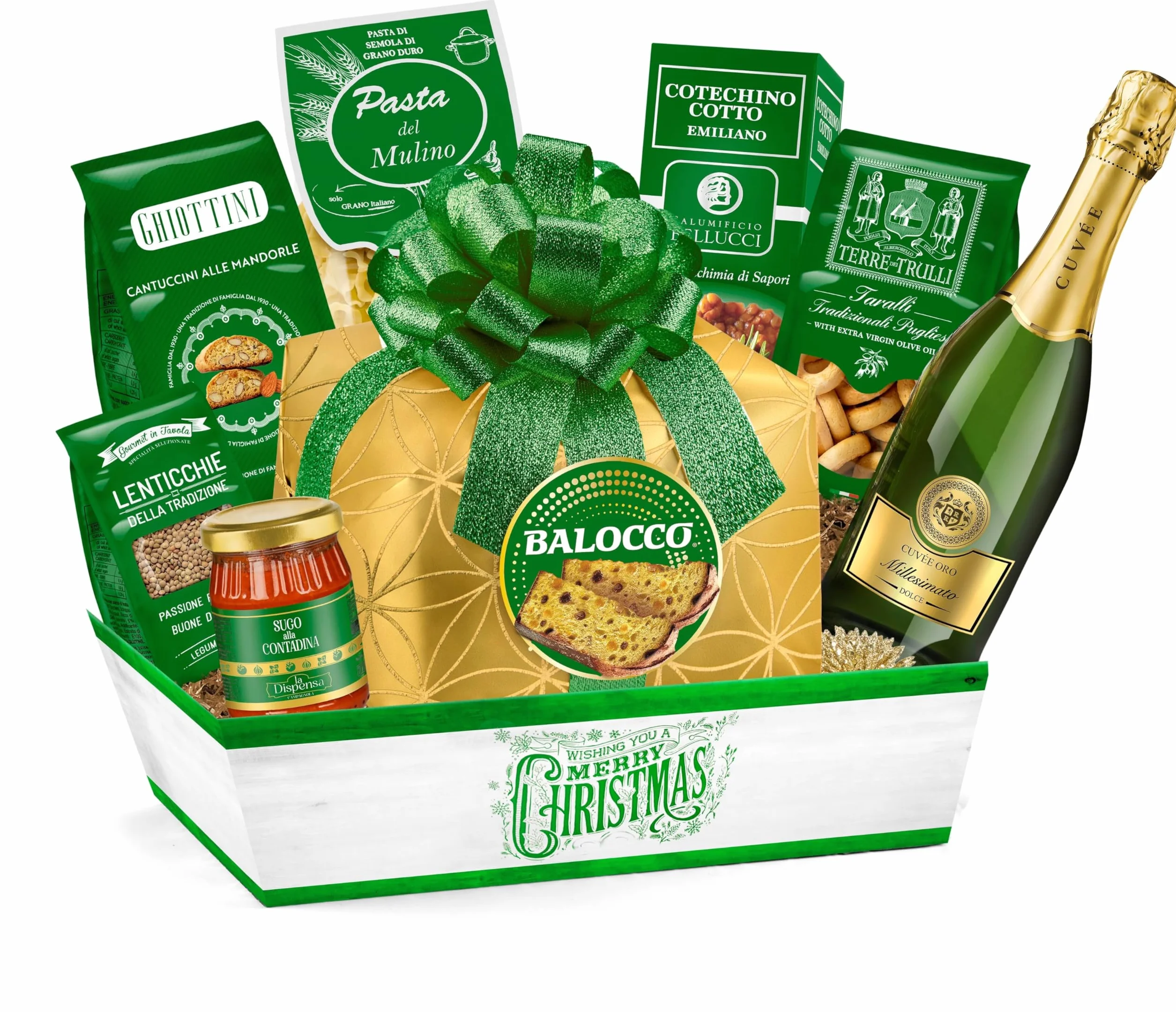 Cesto Natalizio Regalidea “Sapori Antichi” con Specialità Gastronomiche Tipiche di alta qualità - Confezione Regalo di Natale Gourmet da 8 Pezzi