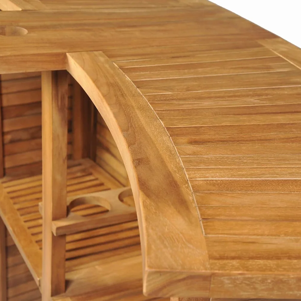 vidaXL Tavolo Bar da Esterni con Ripiani Pieghevole Giardino Tavolino da Bistrot Tavolino da Pub Arredo Arredamento Massello di Teak