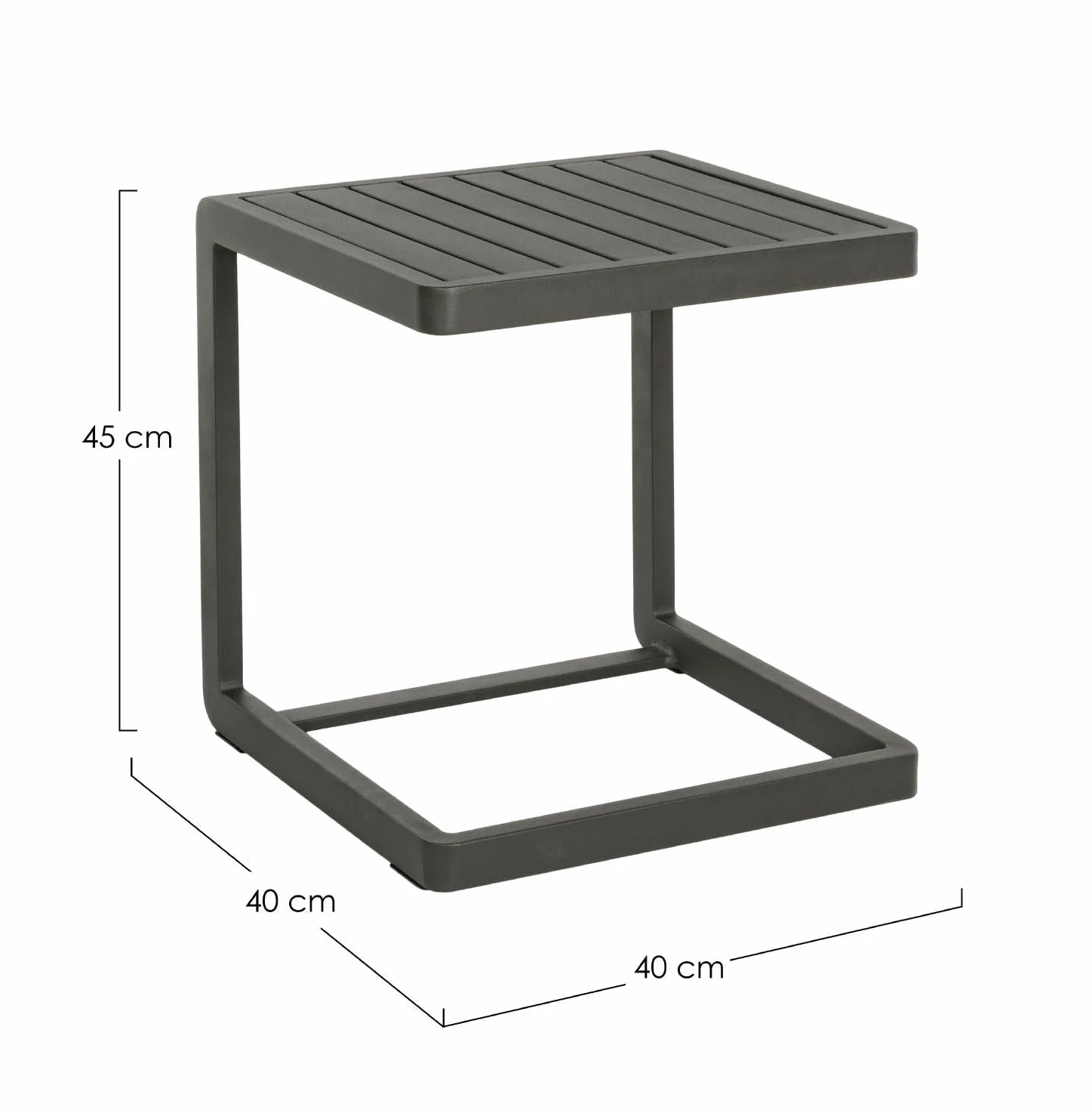 Tavolino Konnor 40x40 Antracite Cx23 Bizzotto Cod.0662289