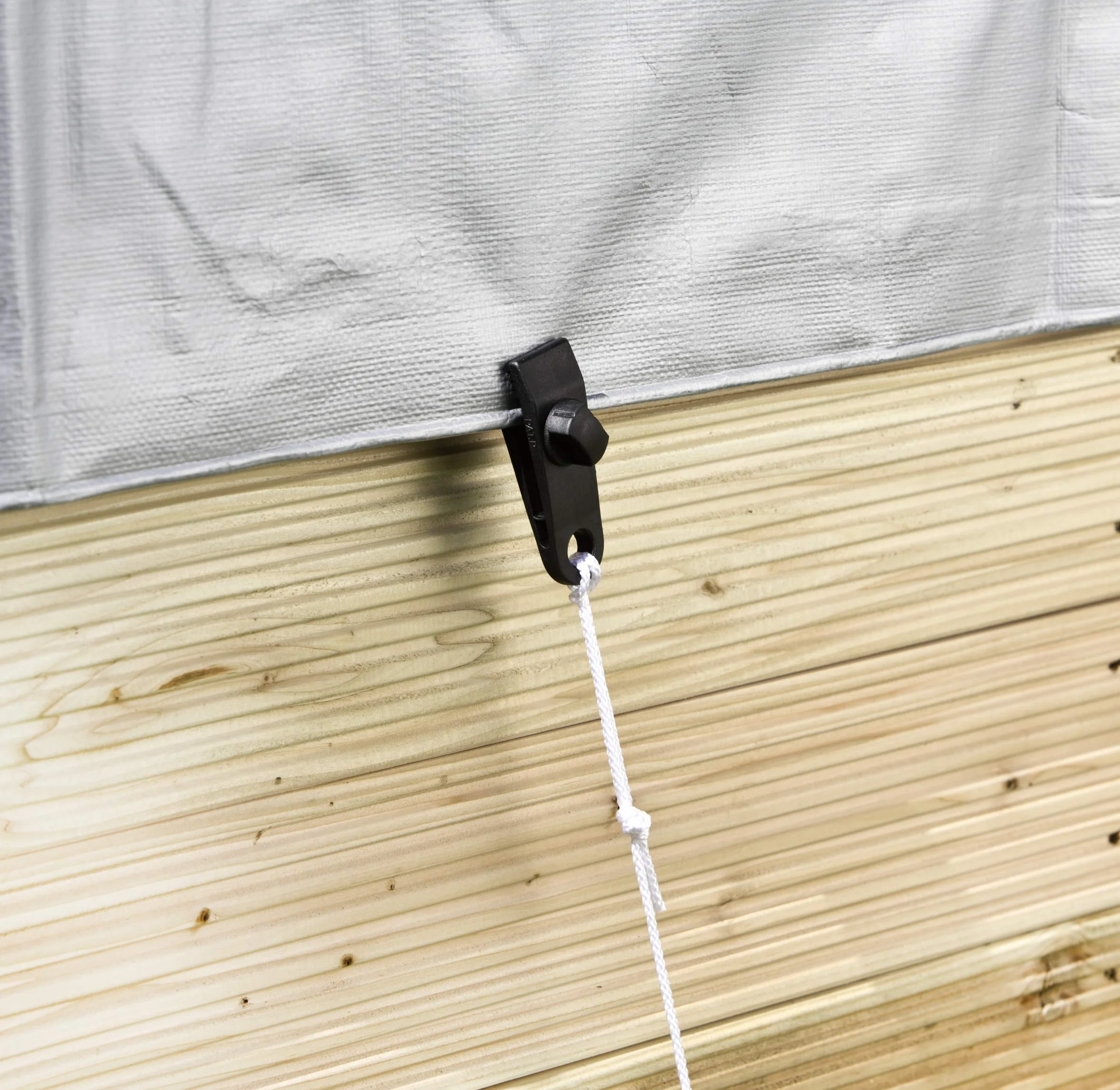 Windhager Clip per teloni, supporto, supporto, clip di fissaggio per teloni o tende, set 8 pezzi, nero, 8,3 x 2,6 x 2,8 cm, 07010
