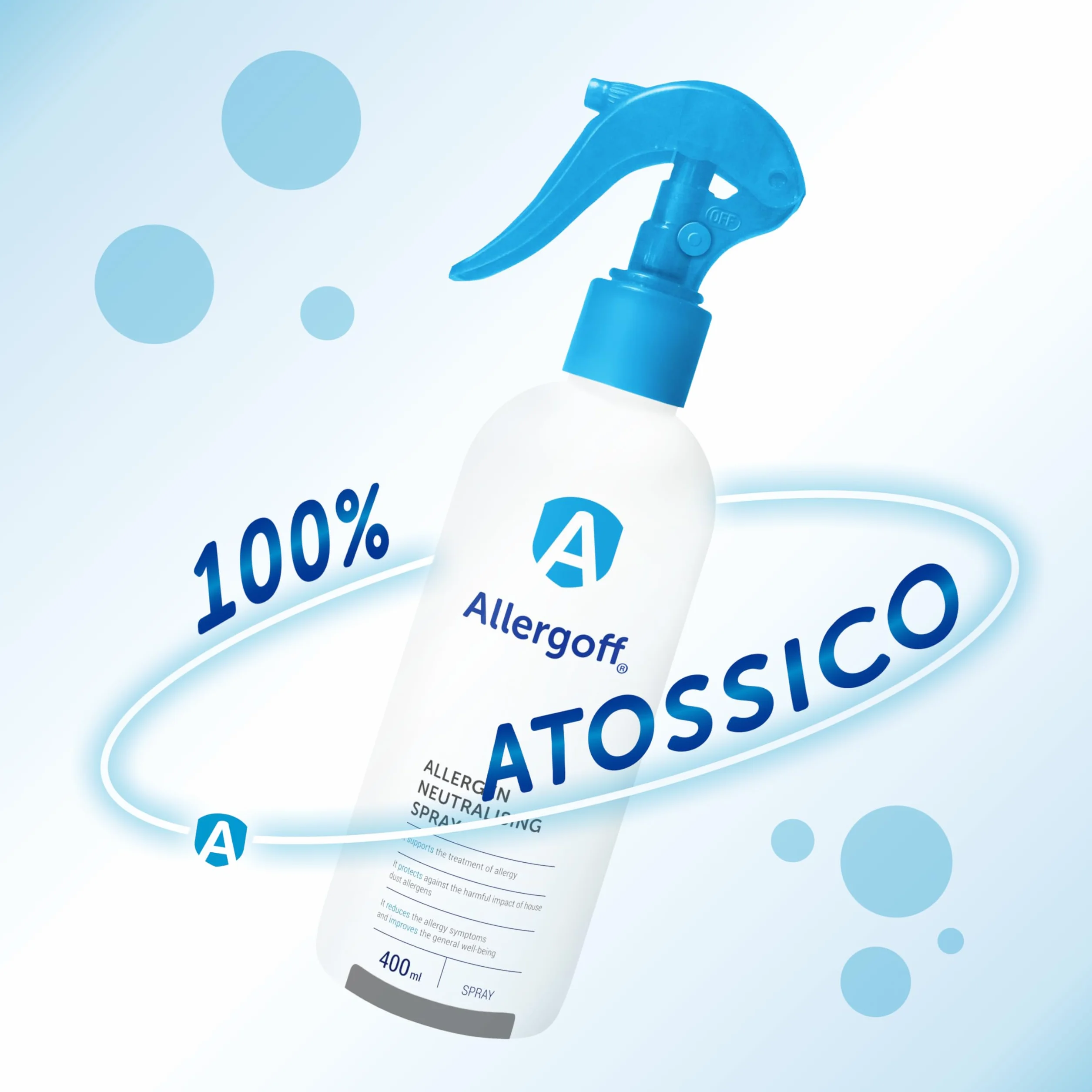 Allergoff Spray Antiacaro 400ml Atossico per Materassi e Cuscini Controllo Acari