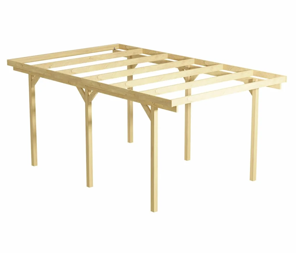 Wood&Play Granit I Copertura per garage per un'auto - Lavorazione di alta qualità - Autoassemblaggio - Stabile e resistente - Base solida - Utilizzo versatile - 300 x 500 cm - Montanti 210 cm