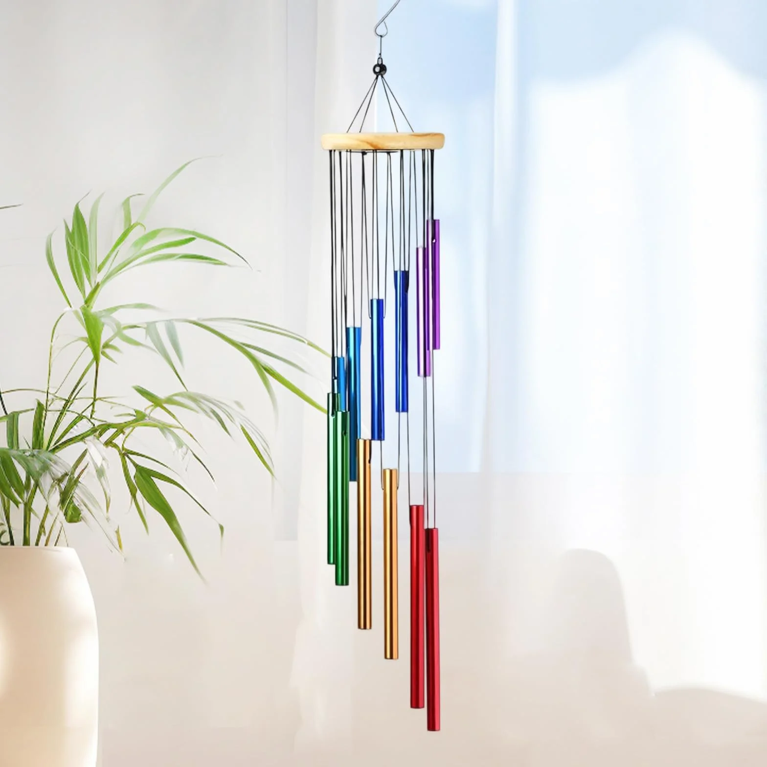 Campanelli Eolici Scacciapensieri per Esterni Metallo Campanelli a Vento 12 Tubi in Alluminio Campane a Vento Musicali Campanelli Eolici Tubolari