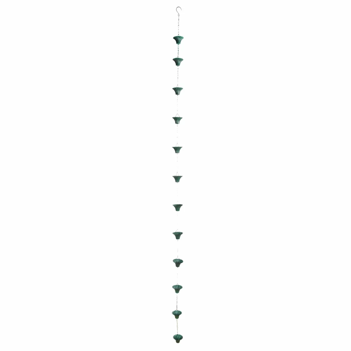 Esschert Design Catena per acqua piovana in truciolato verde, in ferro, 7,9 x 7,9 x 254,0 cm