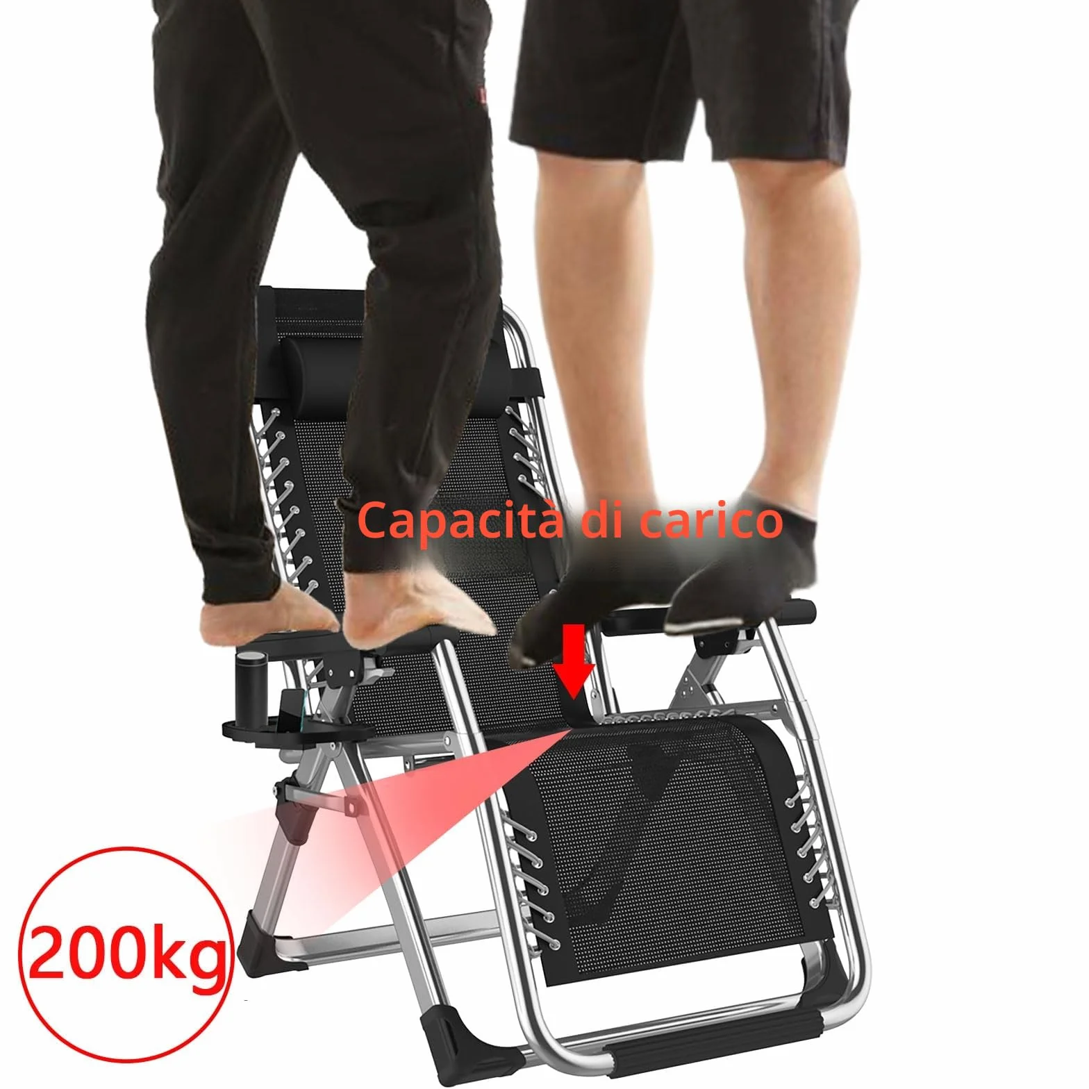 sedia sdraio da esterno pieghevole sedie da giardino pieghevoli da balcone campeggio spiaggia imbottita da casa lettino prendisole portatile per esterno Allargamento Capacità di carico 200 kg