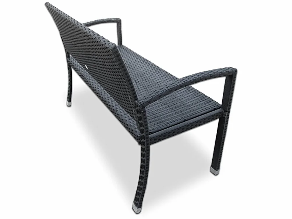 Casaria Panchina da Giardino Polyrattan 2 Posti 122x90x58cm 320kg Panca da Esterno Terrazzo Balcone
