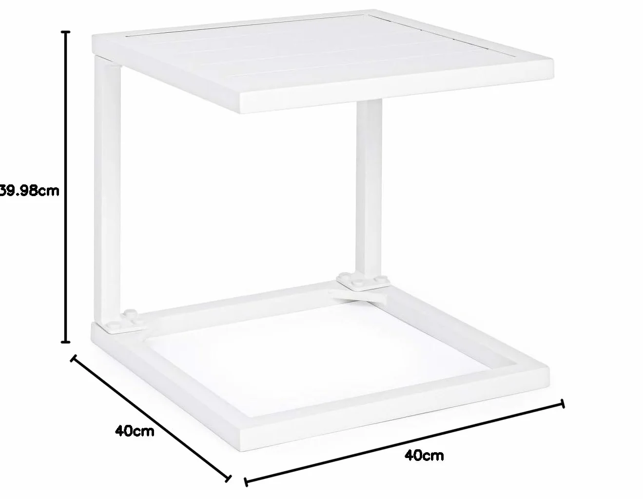 Bizzotto TAVOLINO Basso Hilde Bianco 40X40CM