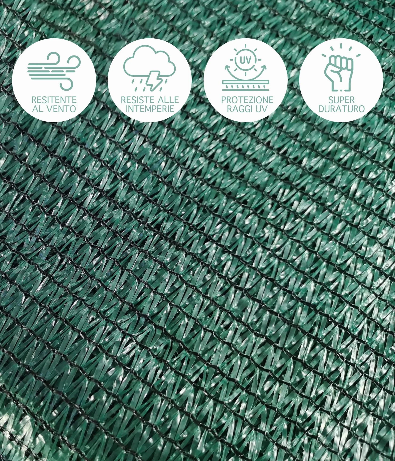 IlGruppone Rete Ombreggiante Rotolo da 30 Metri Frangivista Telo Privacy Frangivento Verde Recinzione Frangisole Copertura Esterno Ombra Terrazzi Giardini - Verde - 1.5X30 MT