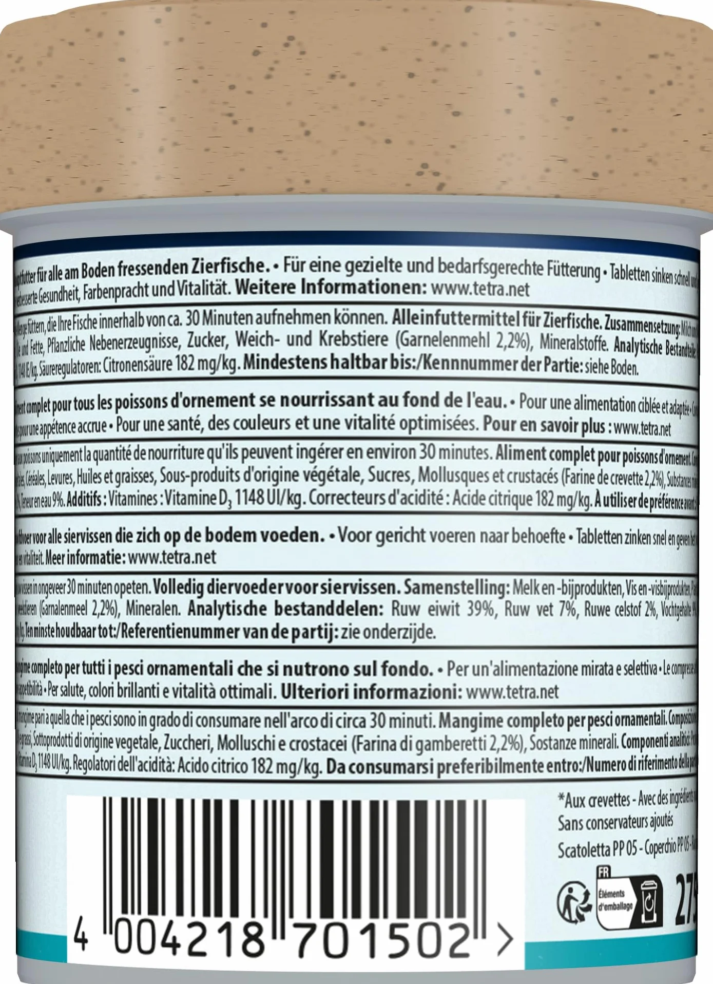Tetra Tablets TabiMin - Cibo in compresse per pesci da fondo, 275 compresse