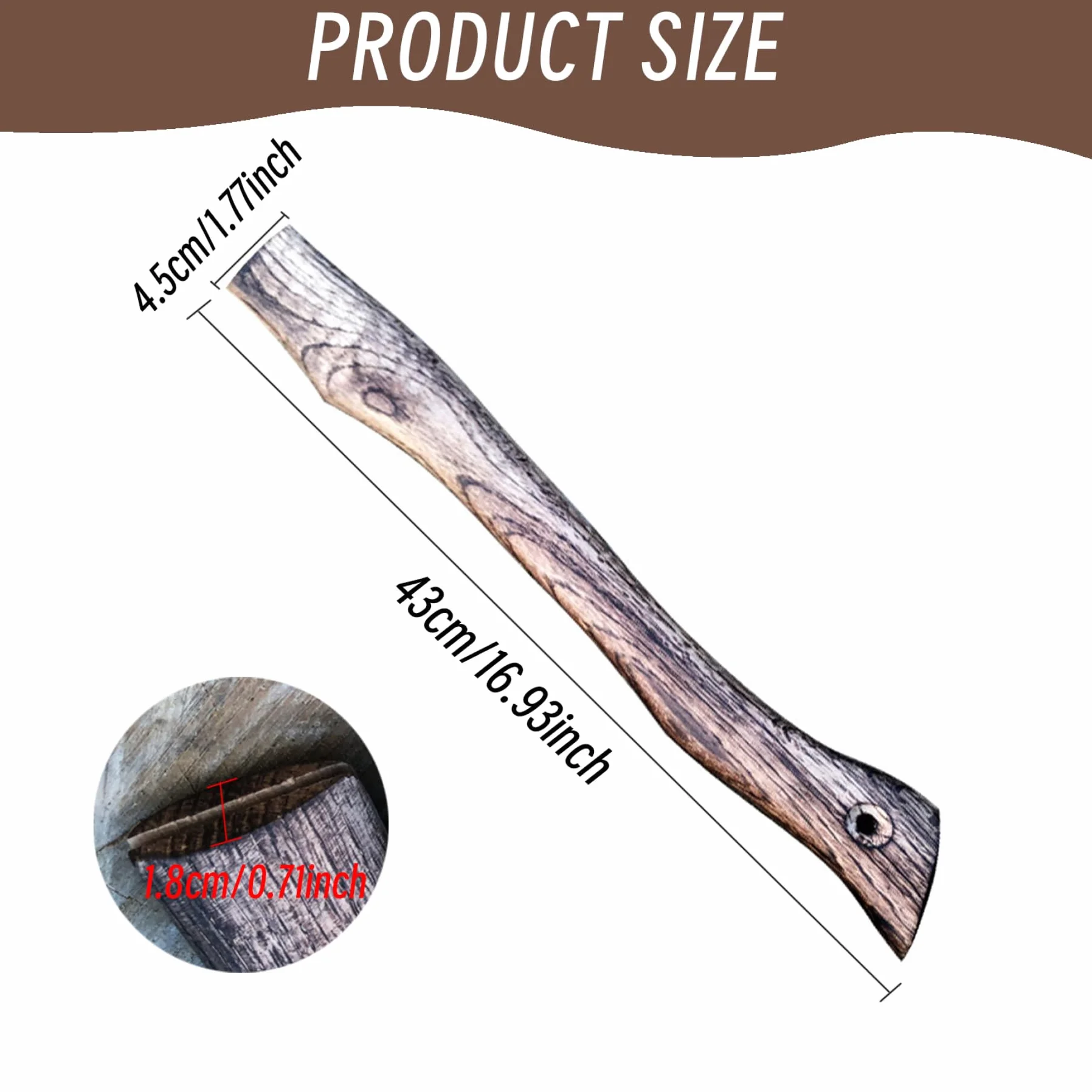 Manico Ascia Legno 17 Pollici Maniglia Sostituzione per Ascia