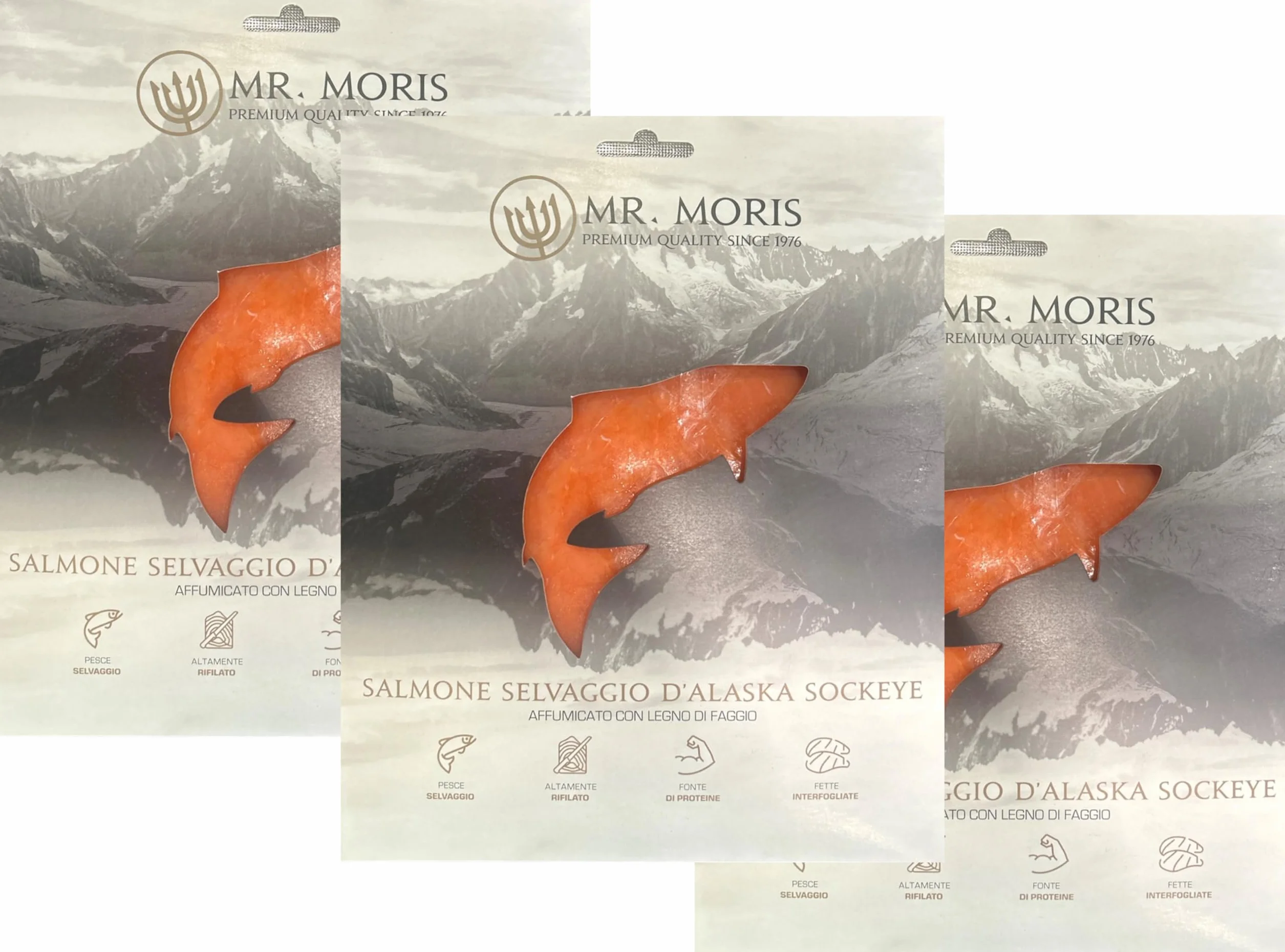 Salmone Selvaggio D'Alaska Sockeye Affumicato Premium Mr. Moris® 100g | 3 Confezioni