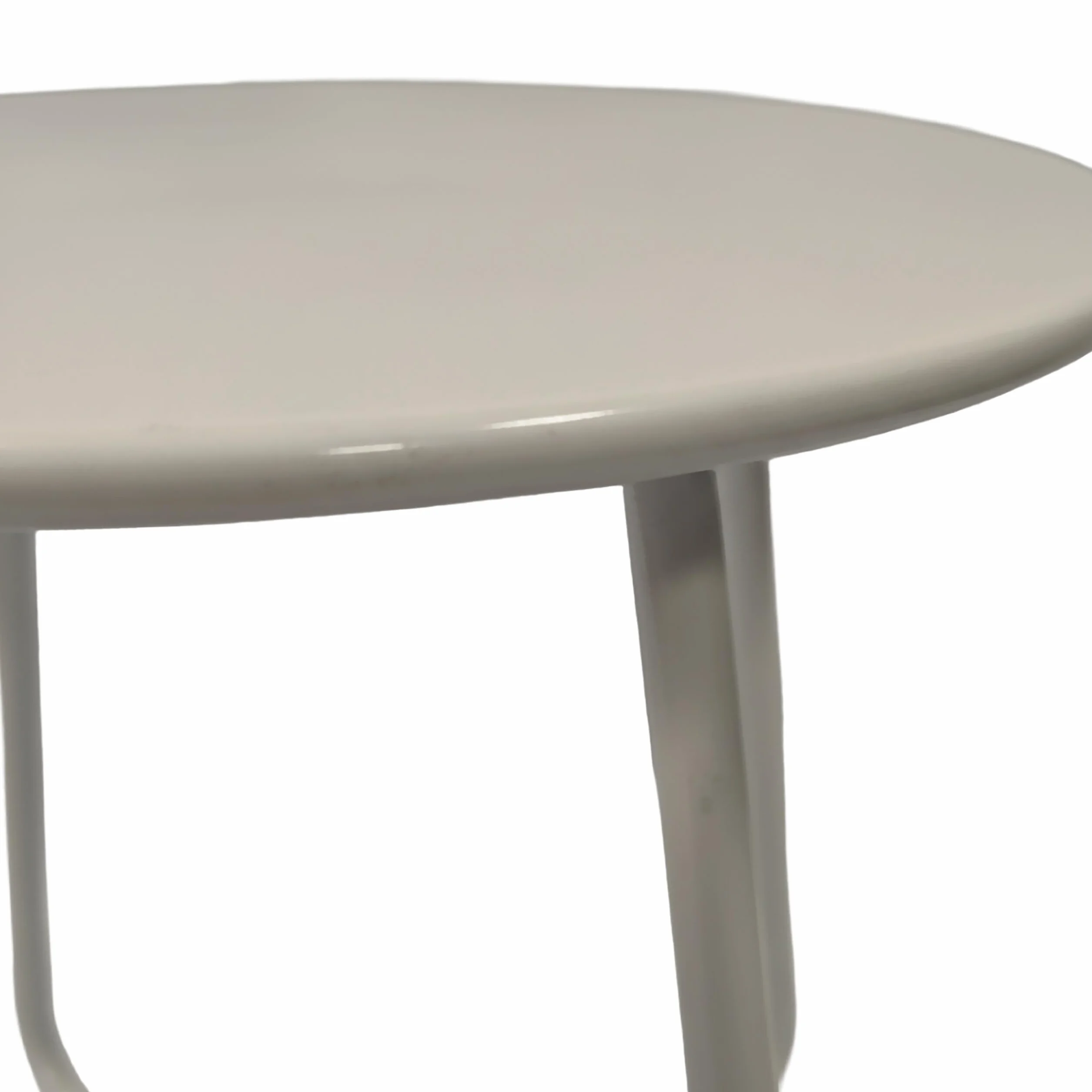 Relaxdays Tavolino Rotondo in Metallo Resistente alle intemperie, 46x44 cm, Bianco, da Interno/Esterno