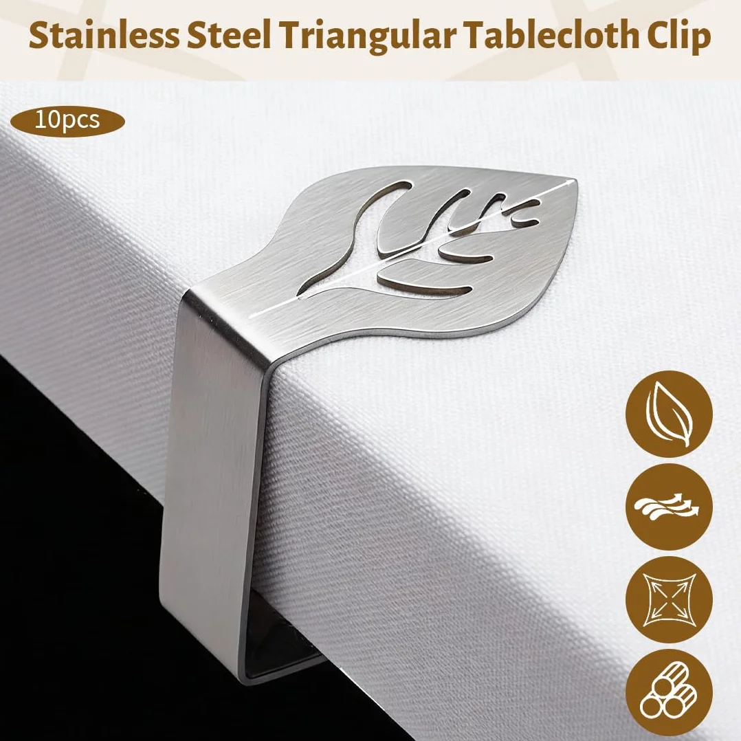 10 Pezzi Tovaglia Clip In Acciaio Tovaglia Da Esterno Clip Fermatovaglia Da Esterno Mobile Fermatovaglia Da Tavola Per Picnic Barbecue Matrimoni Feste Altri Eventi (Foglie + Farfalla)