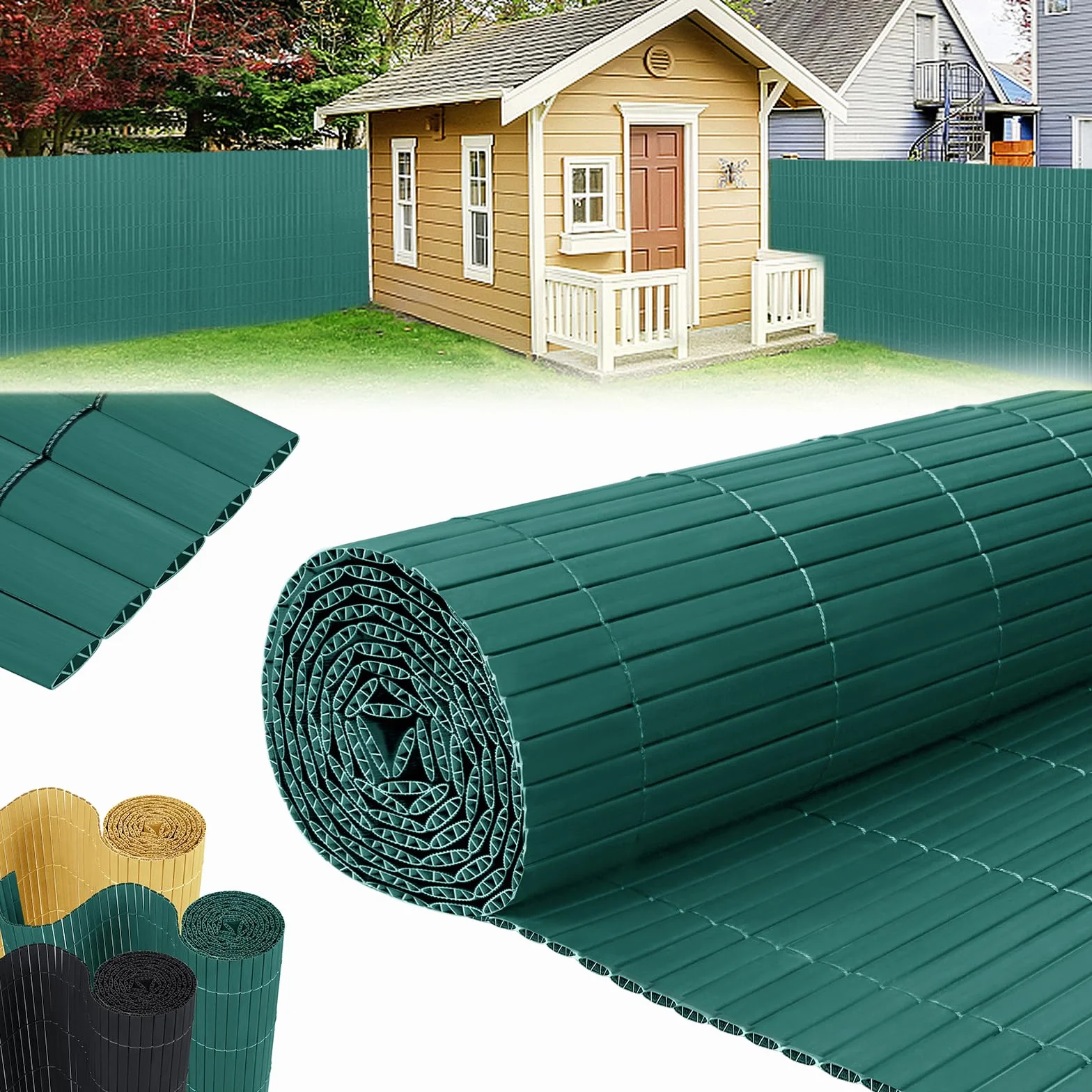 LZQ Telo frangivista in PVC verde, 80 x 600 cm, per balconi, balconi, balconi, balconi, balconi, giardino