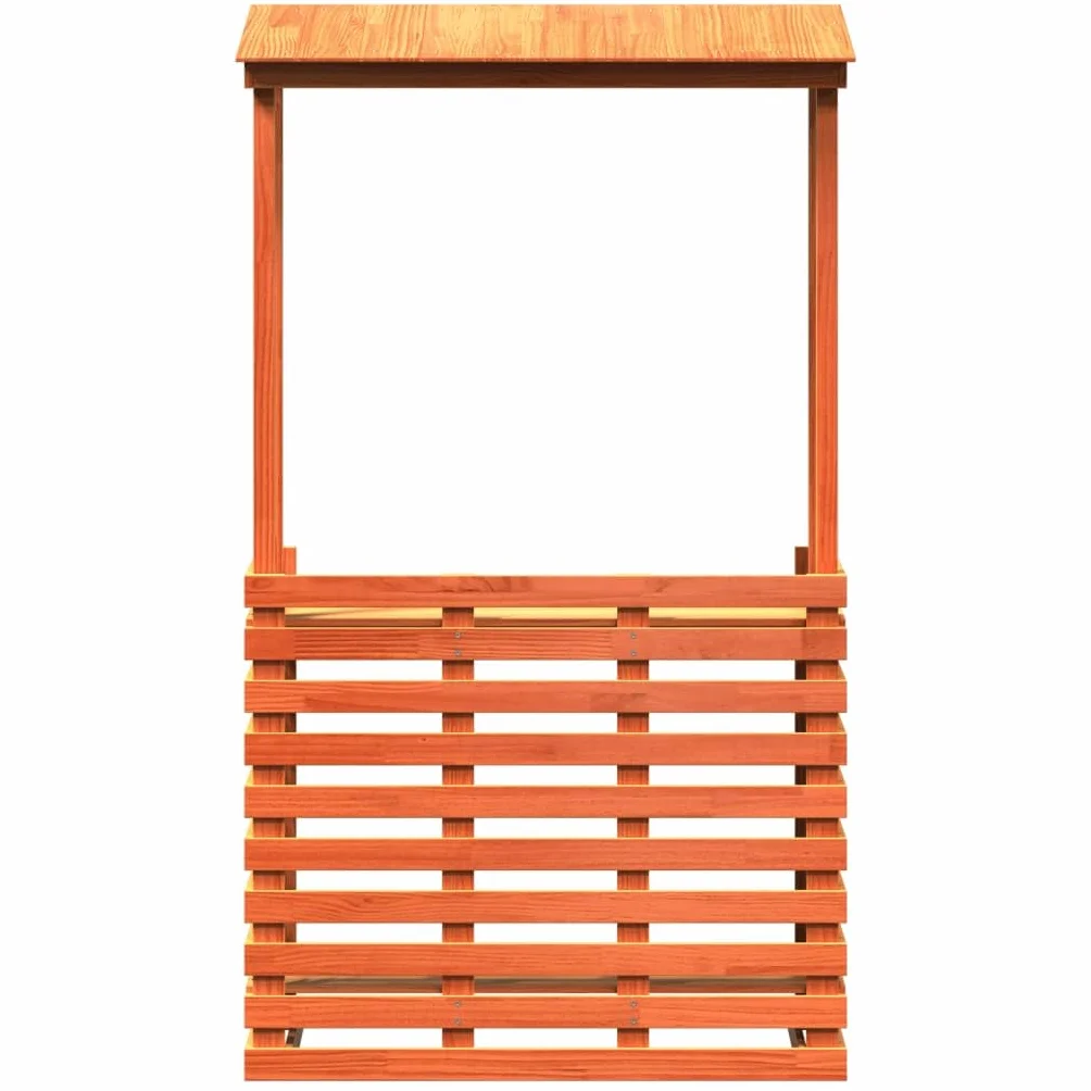 vidaXL Tavolo Bar da Esterno con Tetto Marrone 112,5x57x195,5 cm Legno