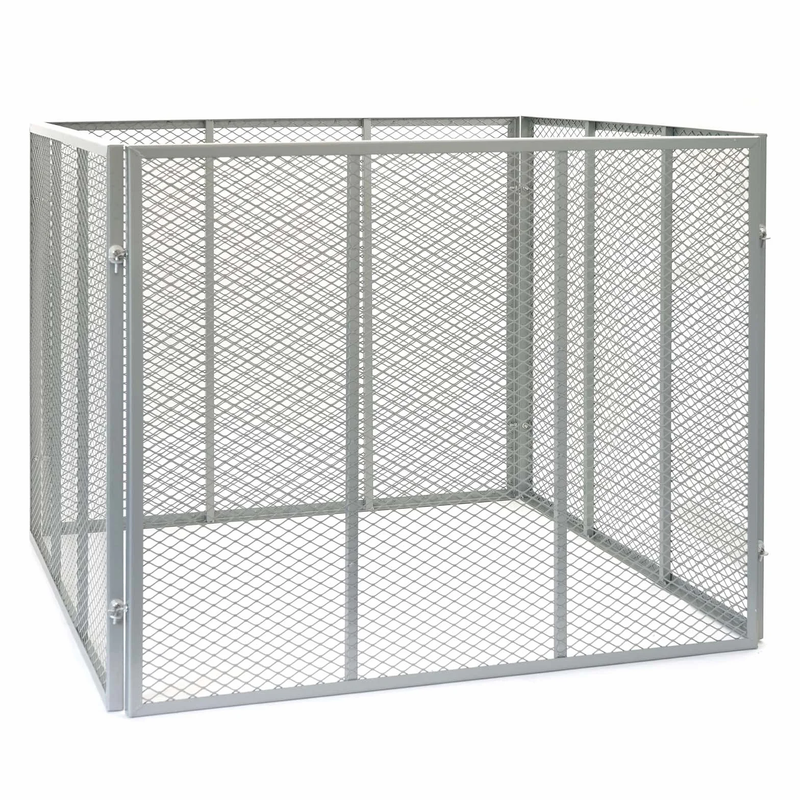 Wiltec Compostiera 100x100x80cm per 800 litri di compost con griglie di metallo per il compostaggio aperto