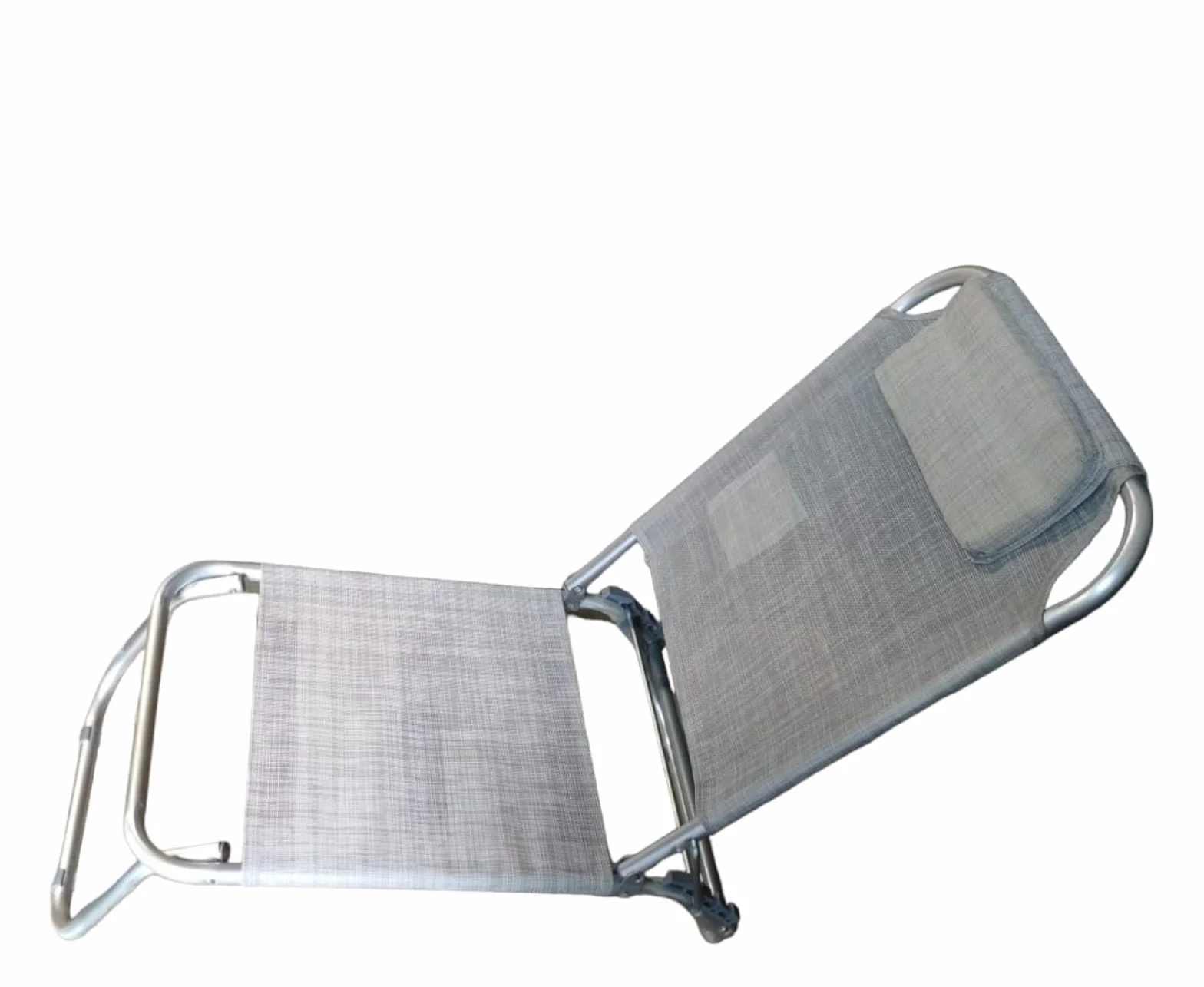 Generico SPIAGGINA PIEGHEVOLE IN ALLUMINIO CON CUSCINO, LEGGERA RESISTENTE (grigio chiaro)