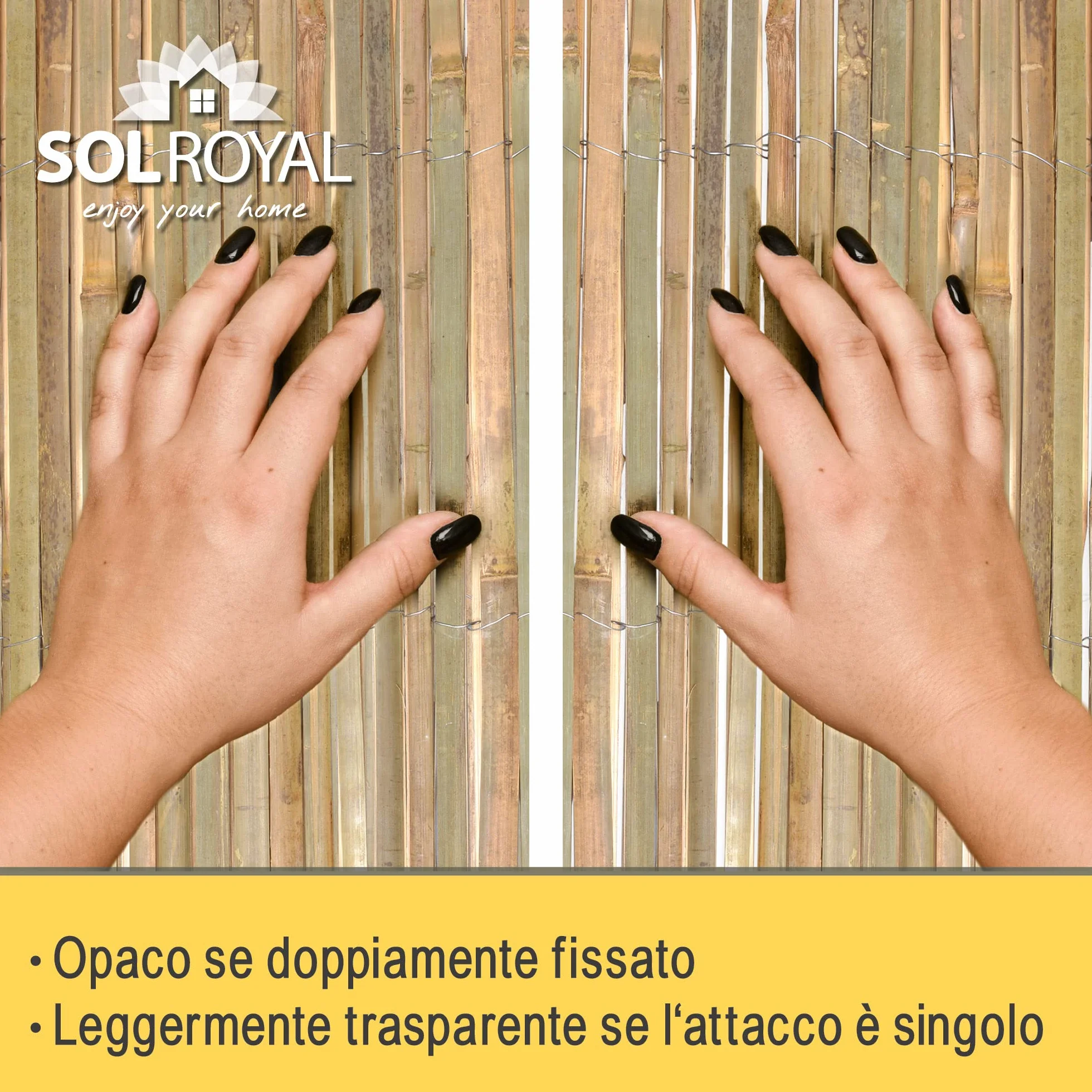Sol Royal FSC, frangivista in bambù, 80 altezze, per balcone, giardino, in bambù, come protezione dal vento e dagli sguardi indiscreti, per recinzione da giardino, 80 x 600 cm, protezione per la