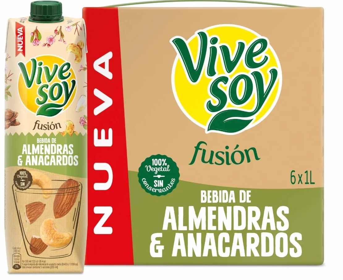 Vivesoy Fusione mandorla e anacardo (confezione da 6 x 1L)