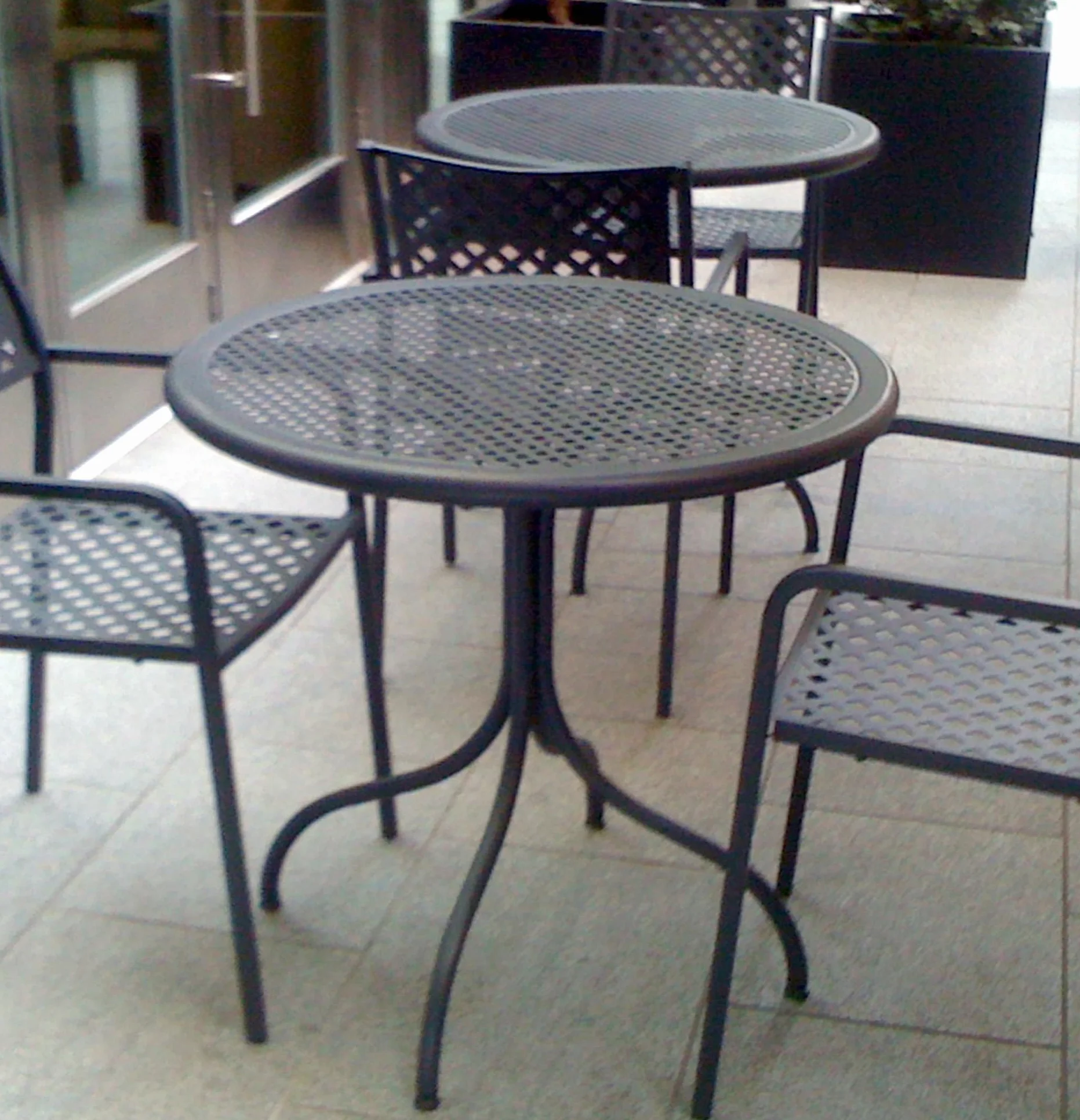 RD ITALIA Tavolo Rotondo da Giardino Bistrot Diametro 80 cm - Piano con Decoro a Rombo in Acciaio Prezincato Antracite - Tavolo Smontabile per Esterno - Made in Italy h 75 cm