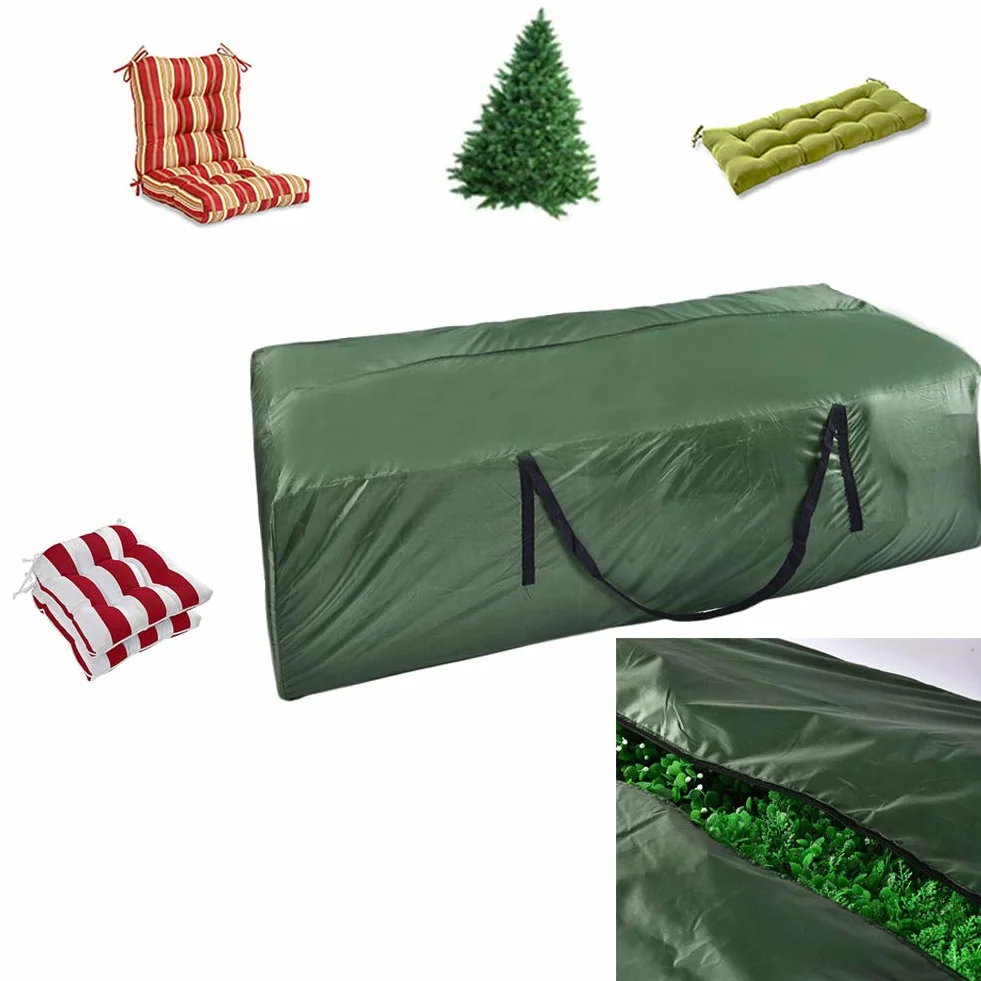 Borsa per Cuscino da Esterno - Borse di stoccaggio per Esterni 210D durevoli, Borsa da Campeggio con Cuscino per Giardino con Cerniere e Grande capacità 173cm x 76 cm x 51 cm