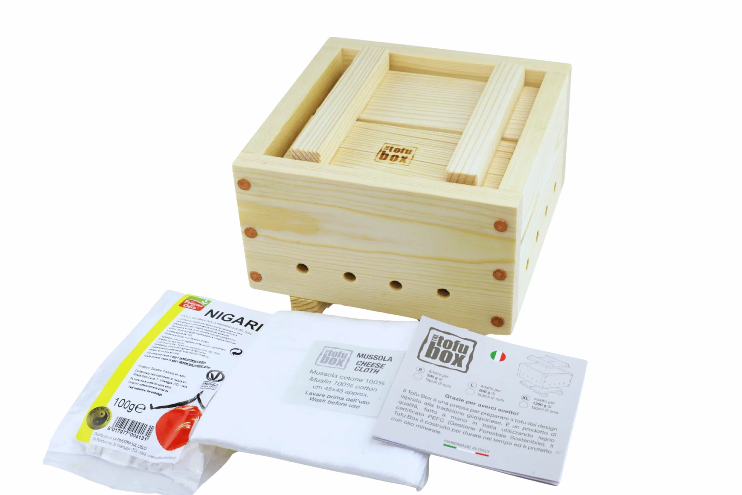 Tofu Maker Kit Large (800g) Hand Made in Italy (Large)