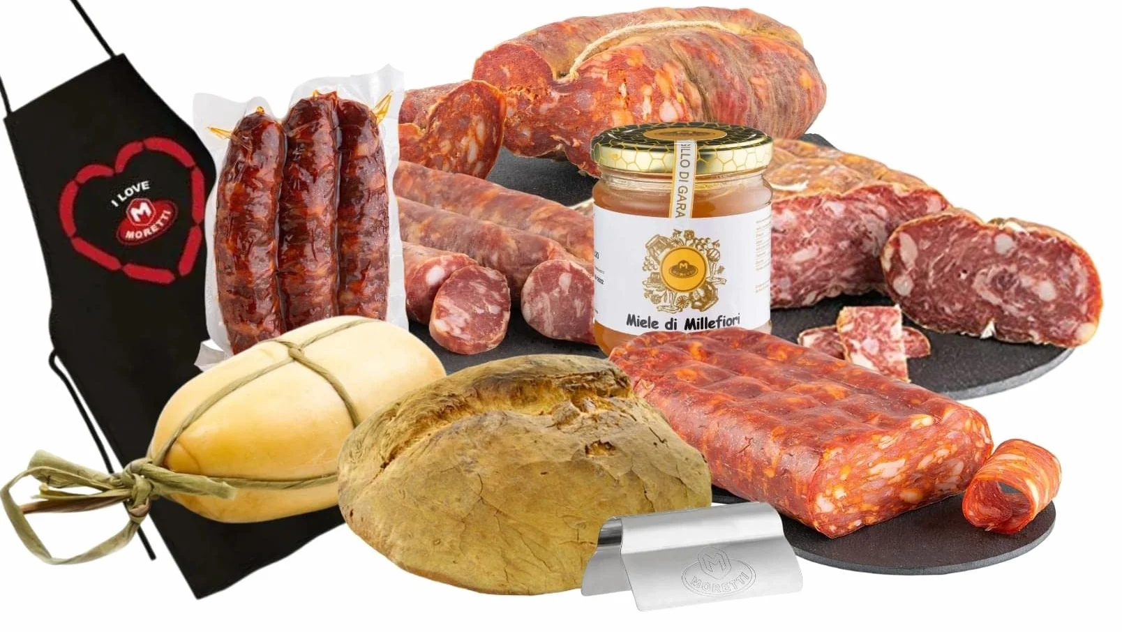 Moretti® Box Idea Regalo Pasqua 2024 | Cesto Con Prodotti Tipici Calabresi | Con Salumi Provola Pane E Accessori | Gastronomia Italiana