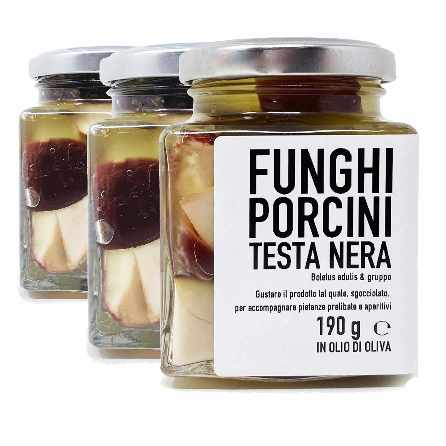 VASO FUNGHI IN OLIO DI OLIVA (Porcini testa nera X3)