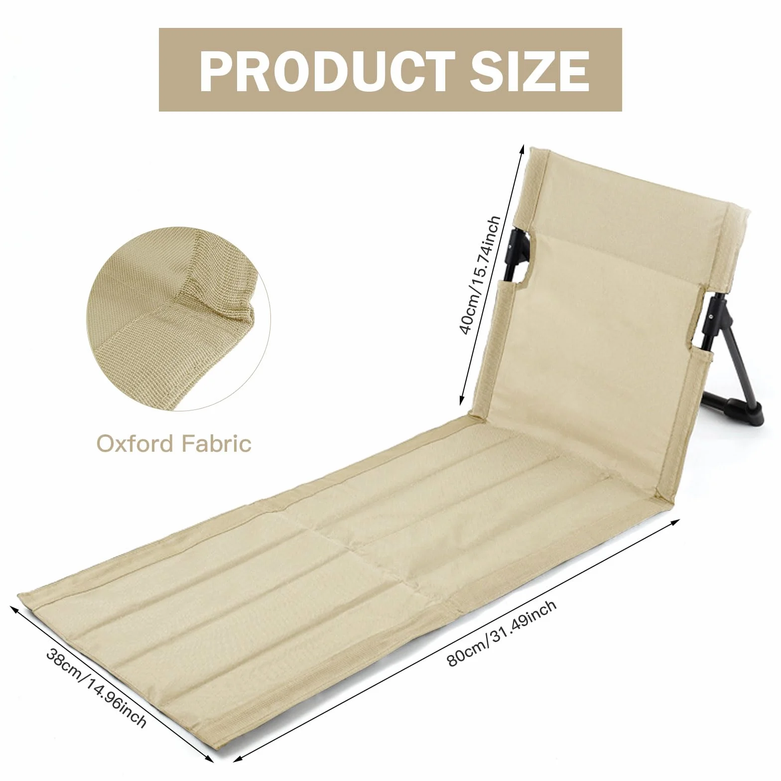 Spiaggina Mare, Portatile 680g Sdraietta Mare con Schienale, Sedia Spiaggia Ideale per il Giardinaggio, le Escursioni e i Picnic All'aperto (Stile Traspirante-Beige)