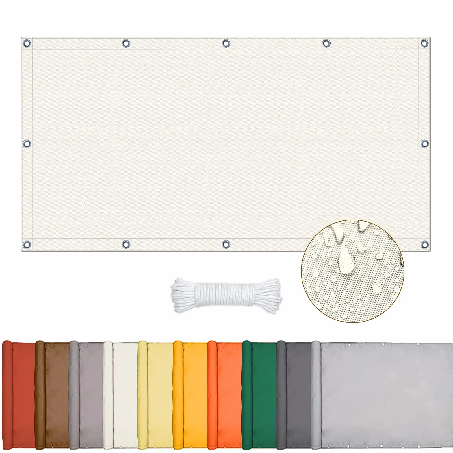ONESHLEE Vela Ombreggiante Impermeabile, Telo Ombreggiante Con Occhiellato, Tenda A Vela Per Esterno Sole Giardino (4 * 4m, Color Crema)