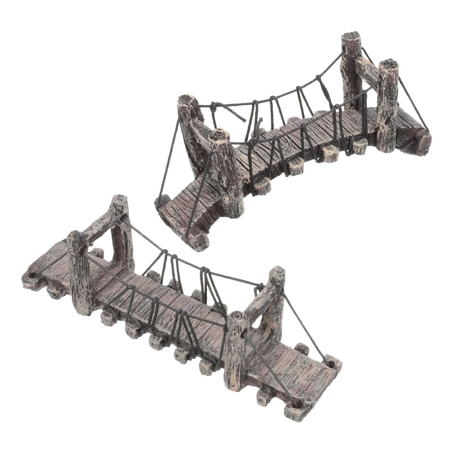2pezzi Miniature Garden Bridge Decor Lightweight Resin Landscape Ornaments for And Bonsai Decoration