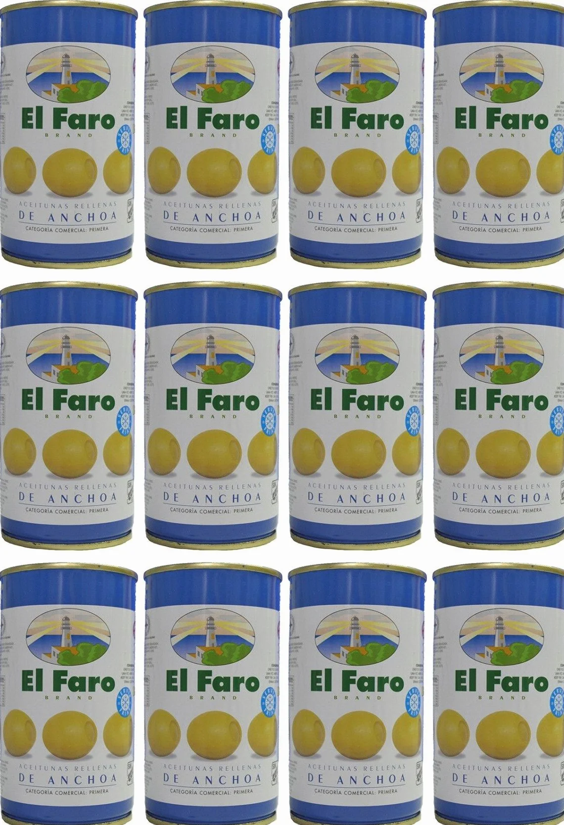El Faro - Olive ripiene di acciughe 350 gr. - [Pack 12]