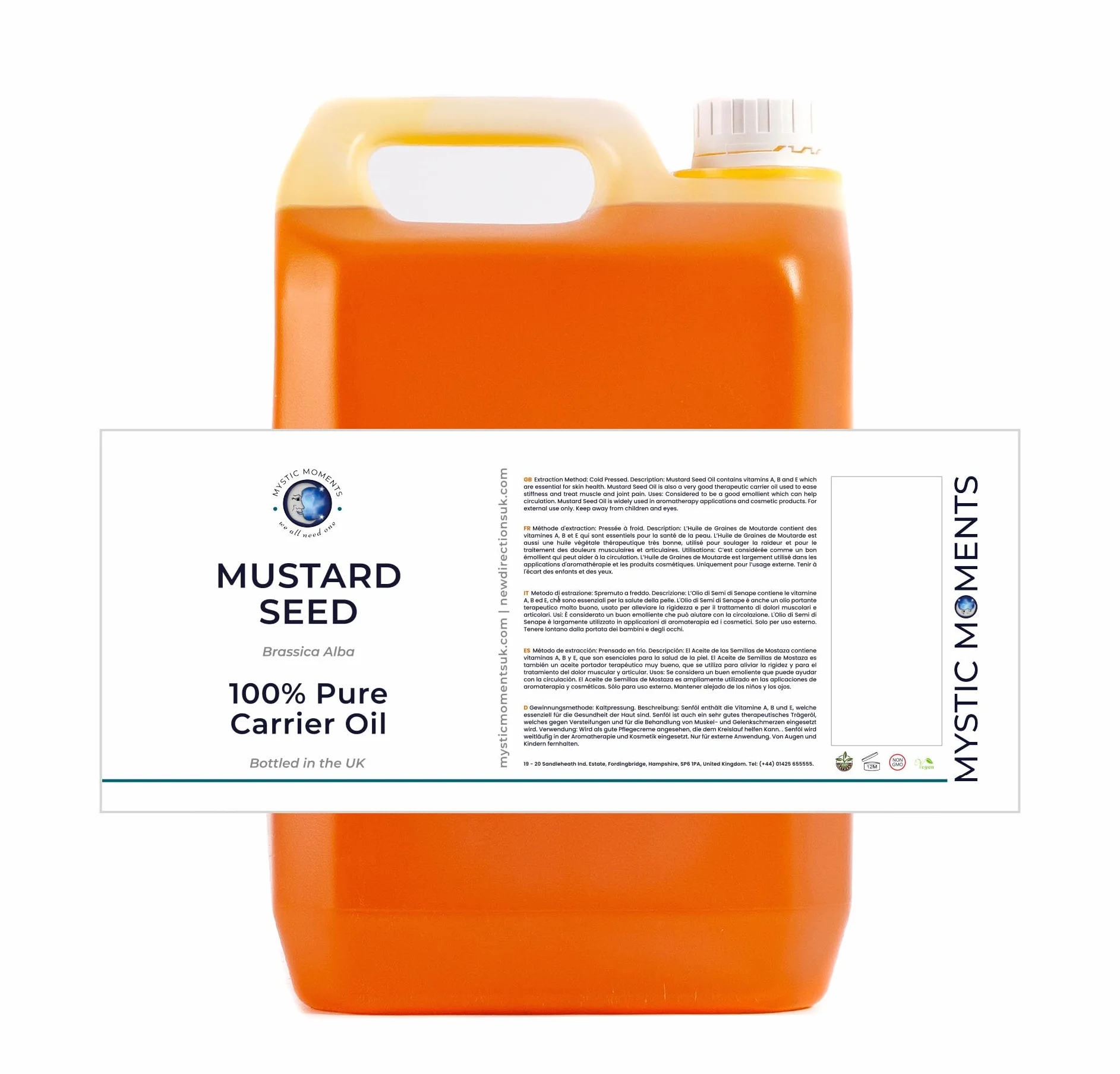 Olio Vettore di Semi di Mostarda - 5 Litri - 100% Puro
