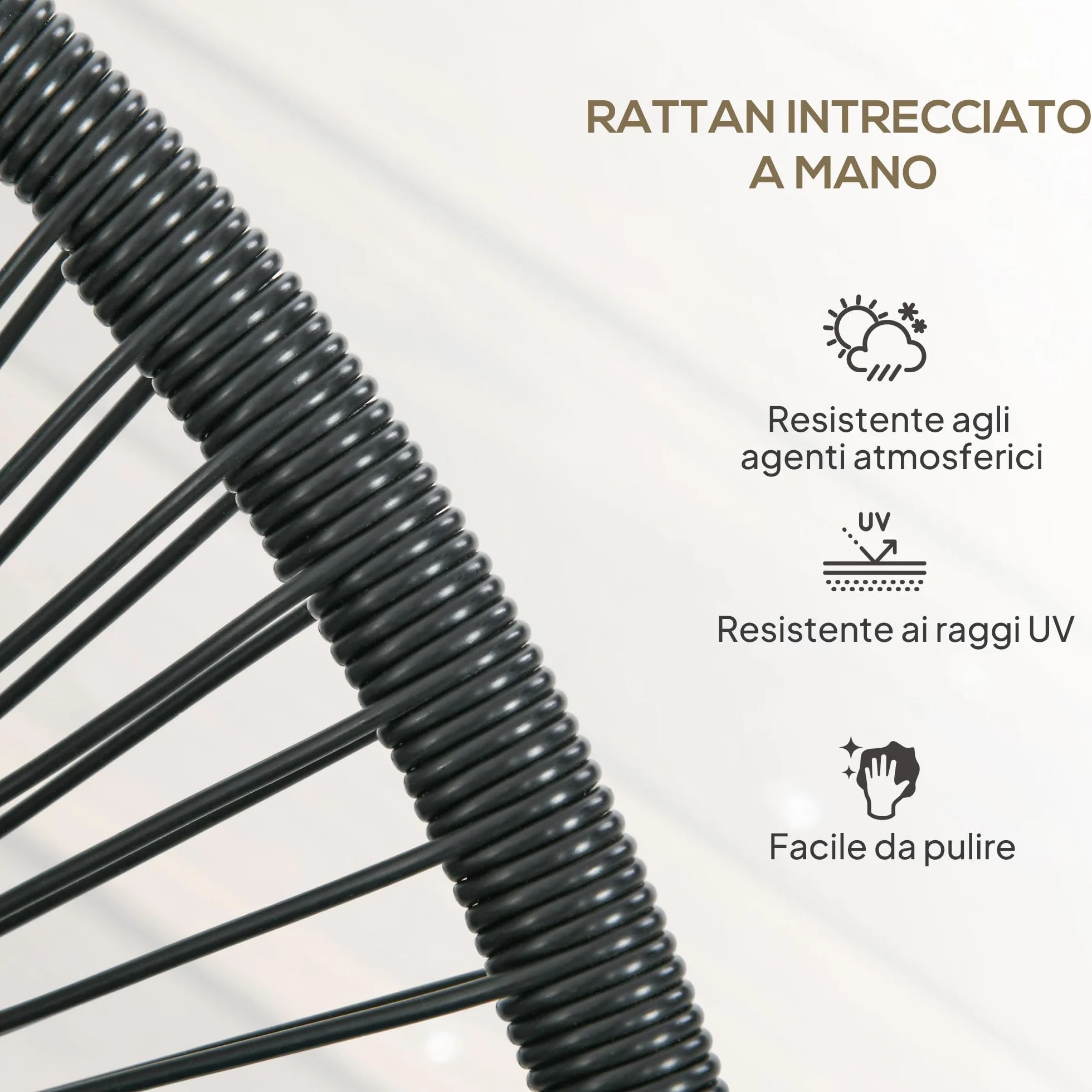 Outsunny Divano da Giardino 2 Posti in Rattan PE, Divanetto da Esterno con Cuscini, Braccioli e Telaio in Acciaio, Panchina da Esterno, per Terrazza e Cortile, 132x72x83 cm, Nero