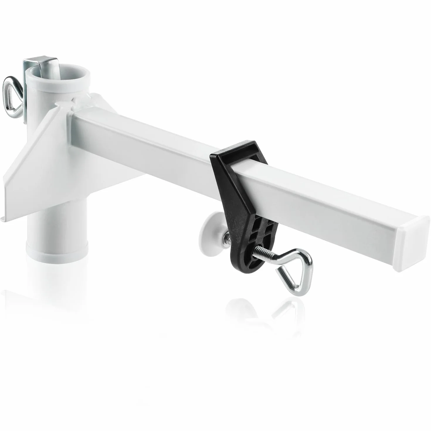 com-four® Porta ombrellone in Metallo Verniciato a Polvere - Porta ombrellone per ringhiere, pareti e parapetti di balconi Larghi (01 Pezzi - Bianco - Extra Largo)