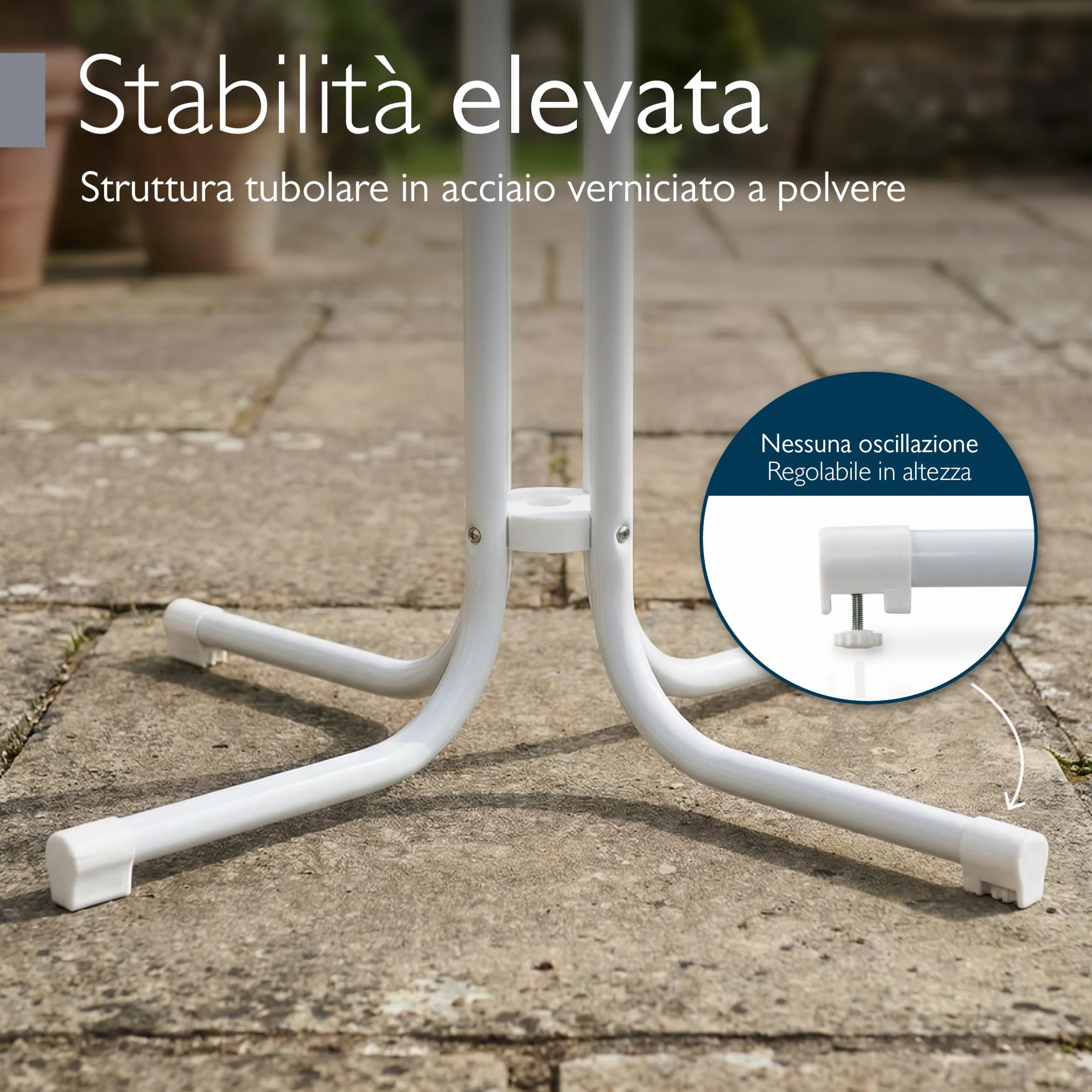 Beautissu Tavolo Bistrot da Esterno 80x80 cm – Tavolino da Balcone Giardino Terrazza Pieghevole H 70 cm – Tavolo da Campeggio Feste Bar Ristorante – Bianco – Bistroni