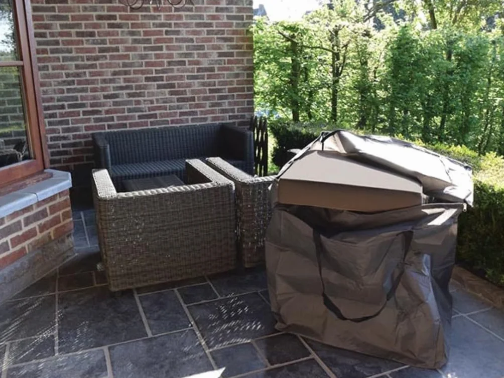 Perel Copertura per cuscini da esterno 75 x 75 x 90 cm, borsa porta cuscini impermeabile, sacca anti UV con maniglie per cuscini da giardino e lounge