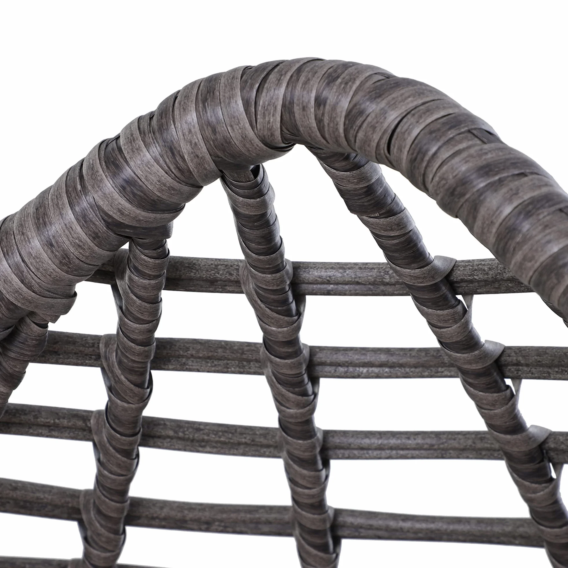 Outsunny Poltrona da Esterno in Rattan con Cuscino Grigio e Beige Forma a Goccia Stile Boho Chic 101x89x156cm