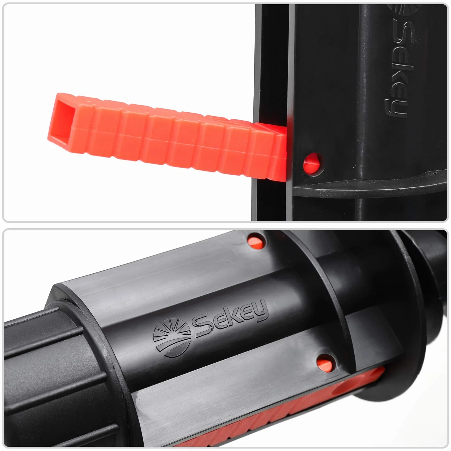 Sekey Base per Ombrellone – Picchetto per Ombrellone da Spiaggia con Trivella e Gancio, Supporto per Ombrellone per Aste da 22-32 mm, per Sabbia e Terra, Nero