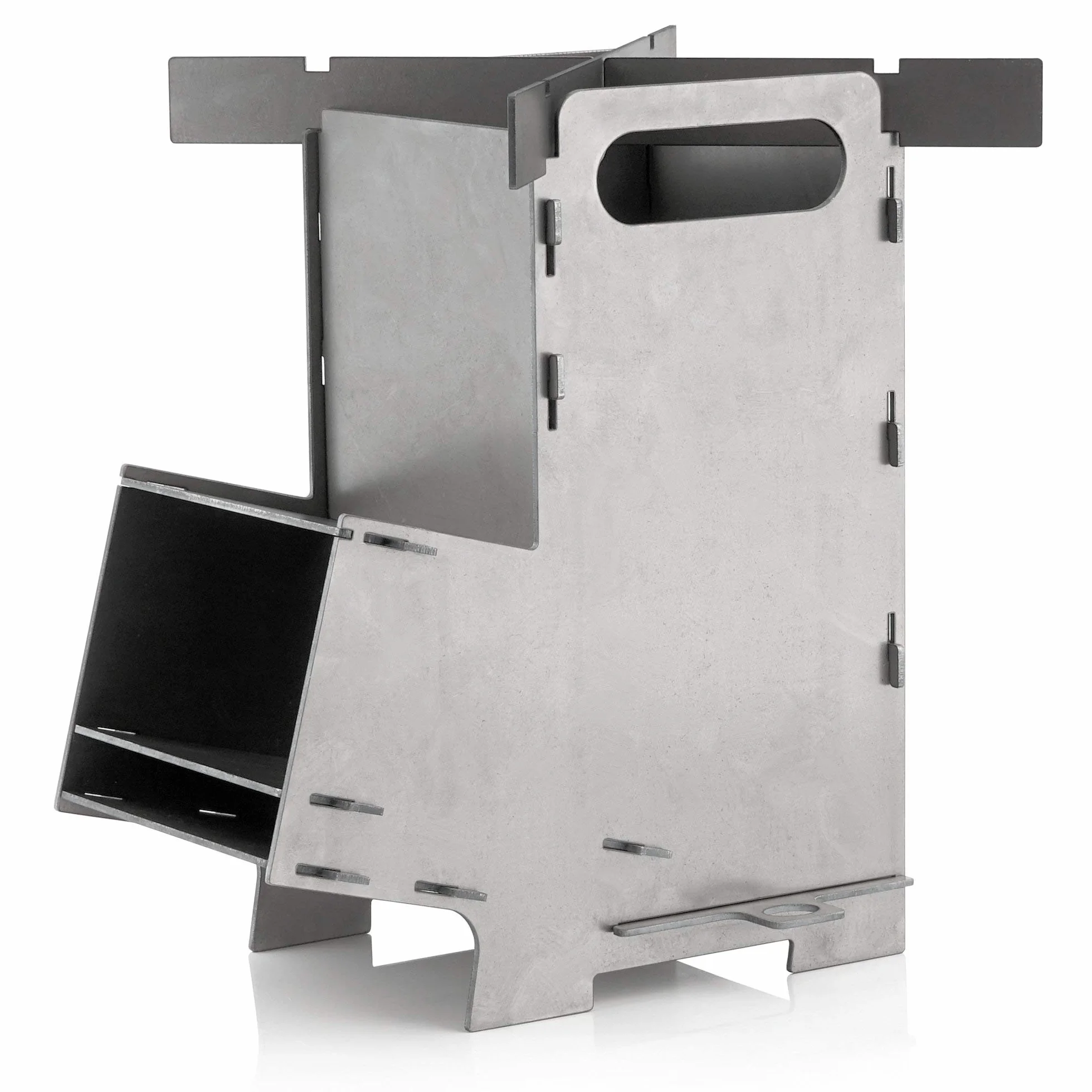 BBQ-Toro - Stufa a razzo #5 | Rocket Stove con sistema a incastro in acciaio massiccio di 2 mm di spessore per forno olandese, padelle e molto altro ancora