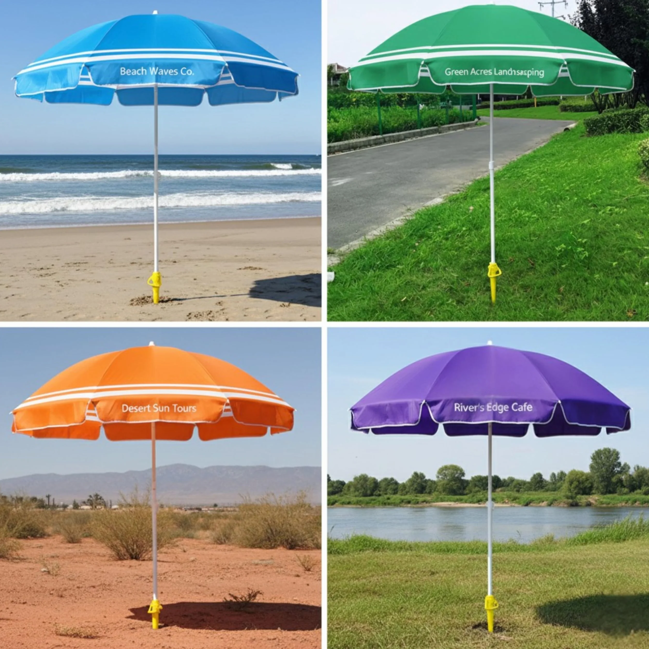 YASTA 2 pz Picchetto per Ombrellone da Spiaggia 38cm Puntale Antivento con Vite Supporto Universale con Punta Girevole Trivella per Sabbia Mare Prato Adattatore per Fissaggio Rapido in Plastica ABS