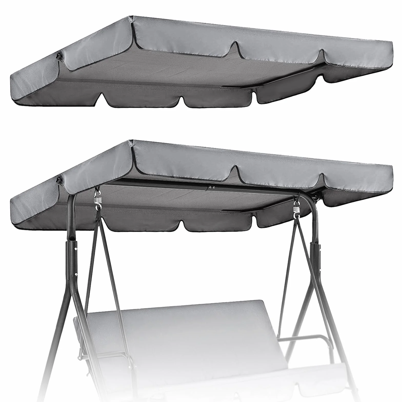 Tettuccio per Dondolo 195 X 125cm Tetto di Ricambio per Dondolo da Giardino,Copertura di Ricambio Impermeabile per parasole di ricambio,Impermeabile Antistrappo,Copertura di Ricambio per Dondolo