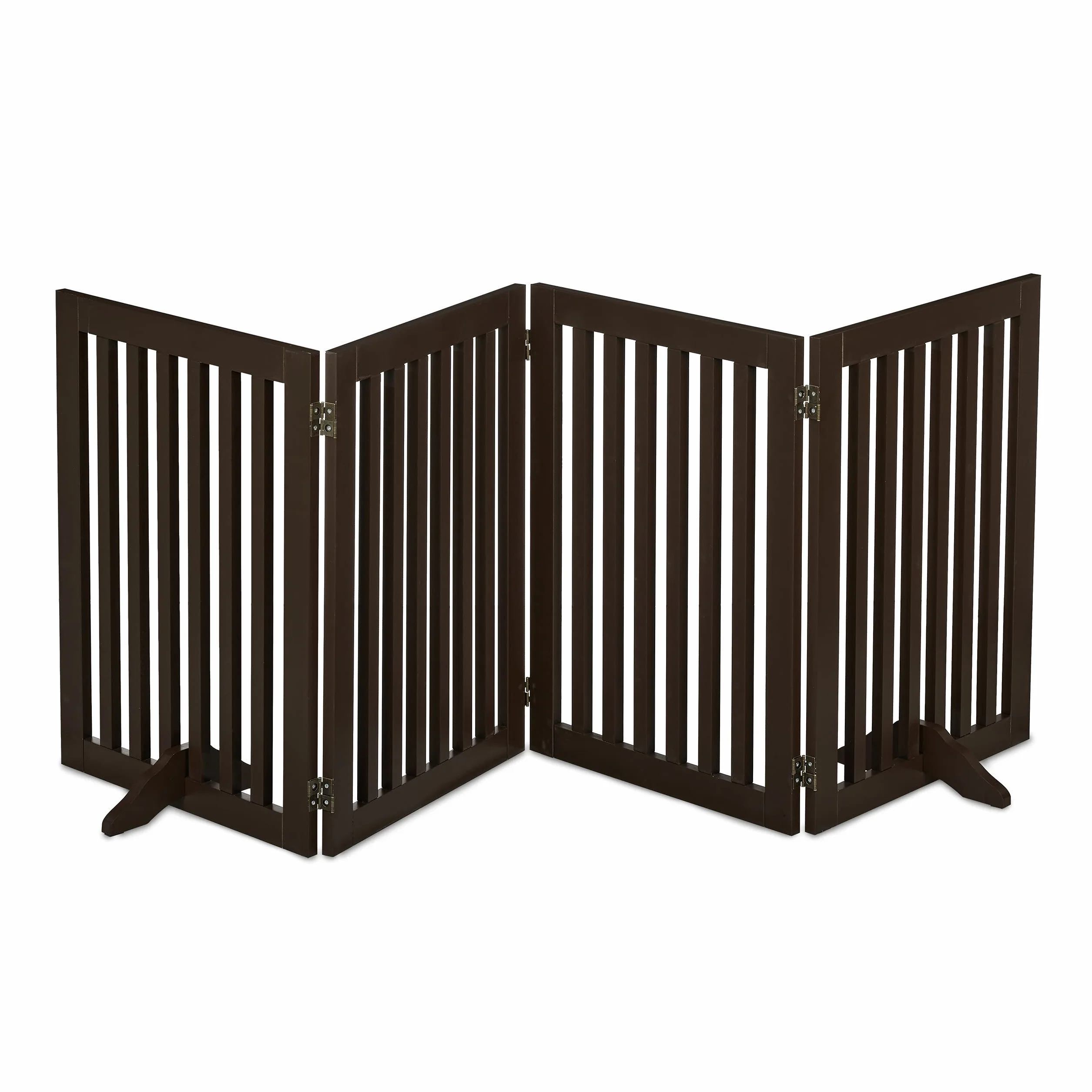 Relaxdays Cancelletto per Animali, Barriera per Cani e Gatti, Recinzione Scale, Cancellino HxL: 70 x 206 cm, Marrone