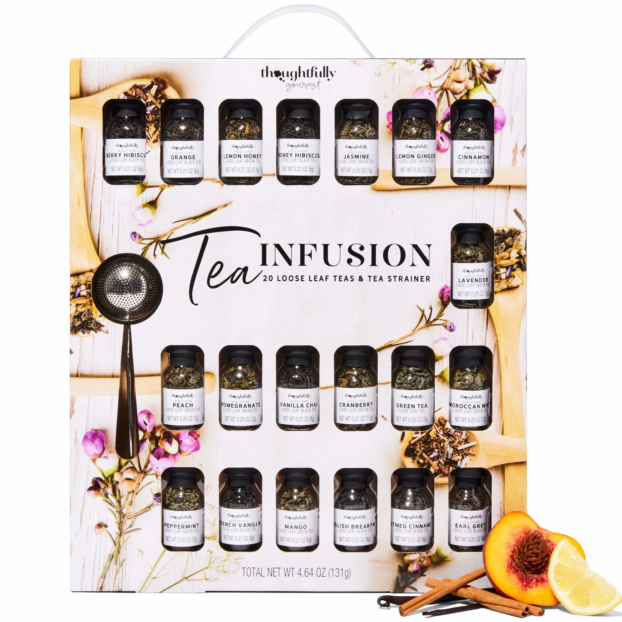 Modern Gourmet Foods, Confezione Regalo Crea la Tua Miscela di Tè, Set da 25, Aromi: Lavanda, Vaniglia Chai, Mirtillo Rosso, Earl Grey e tanto altro