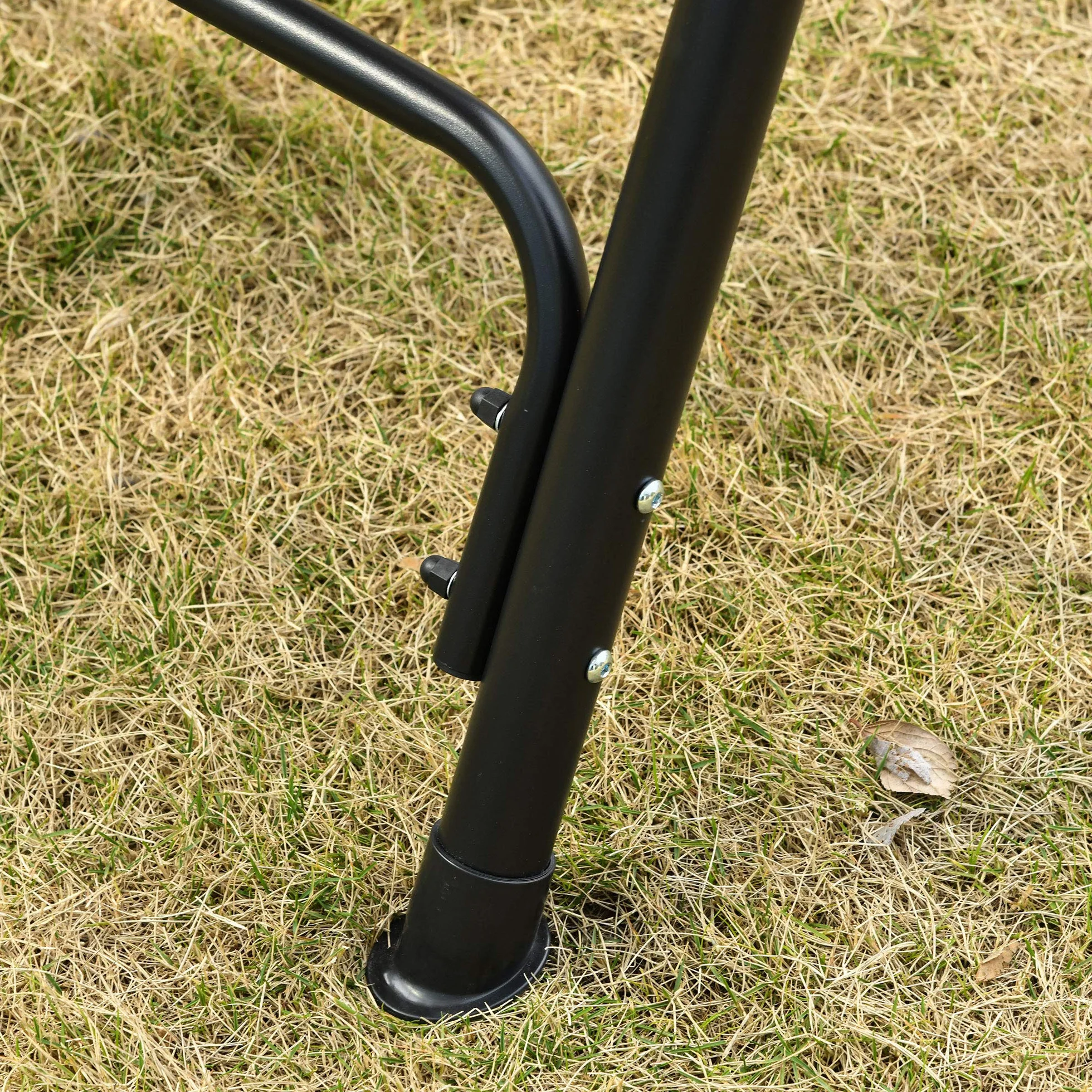 Outsunny Dondolo da Giardino Terrazza 2 Posti con Tettuccio Parasole Regolabile, Metallo e Texteline 172x110x155cm Marrone