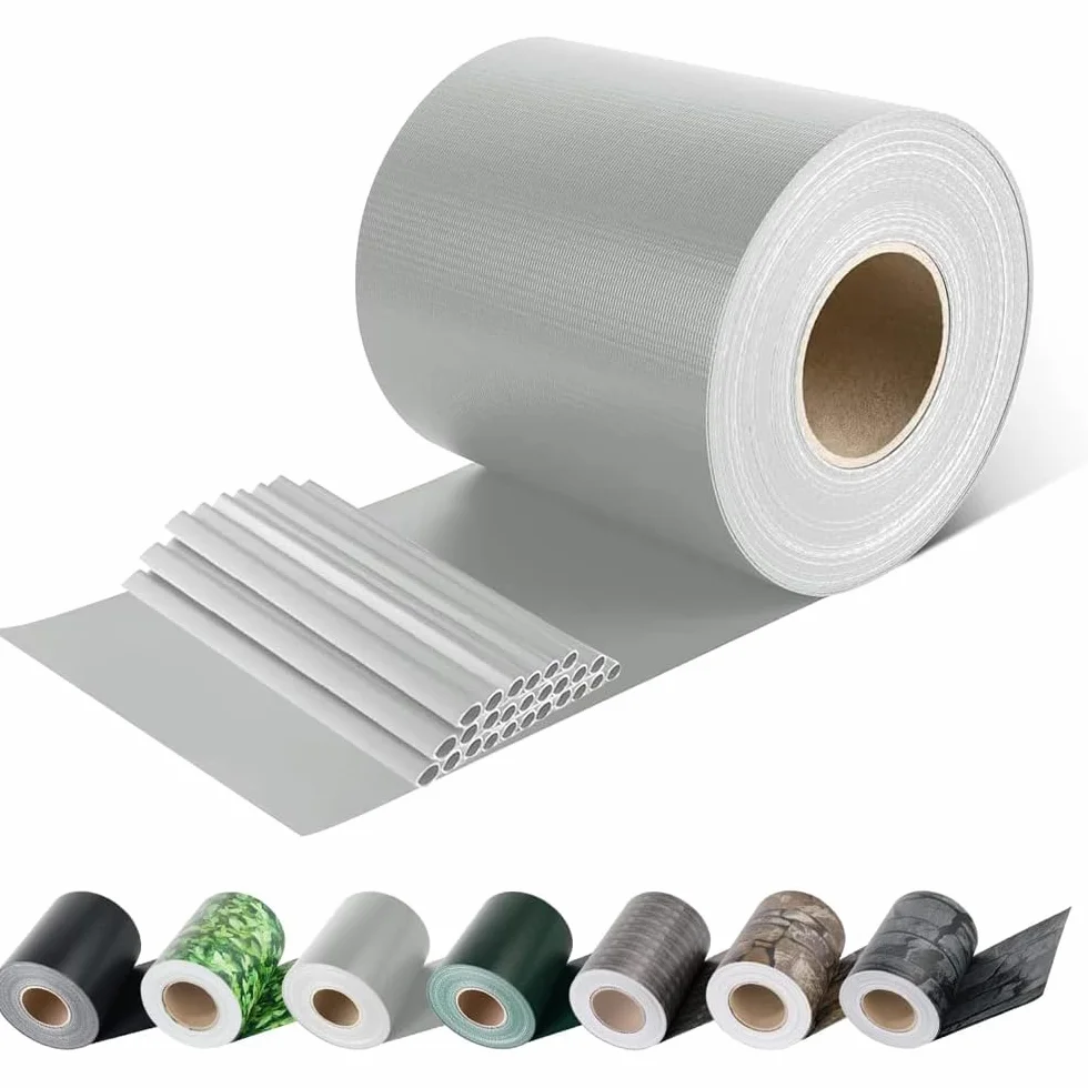 EFFE Fasce PVC frangivista con 20 Clip | Barriera per recinzioni Grigio Chiaro
