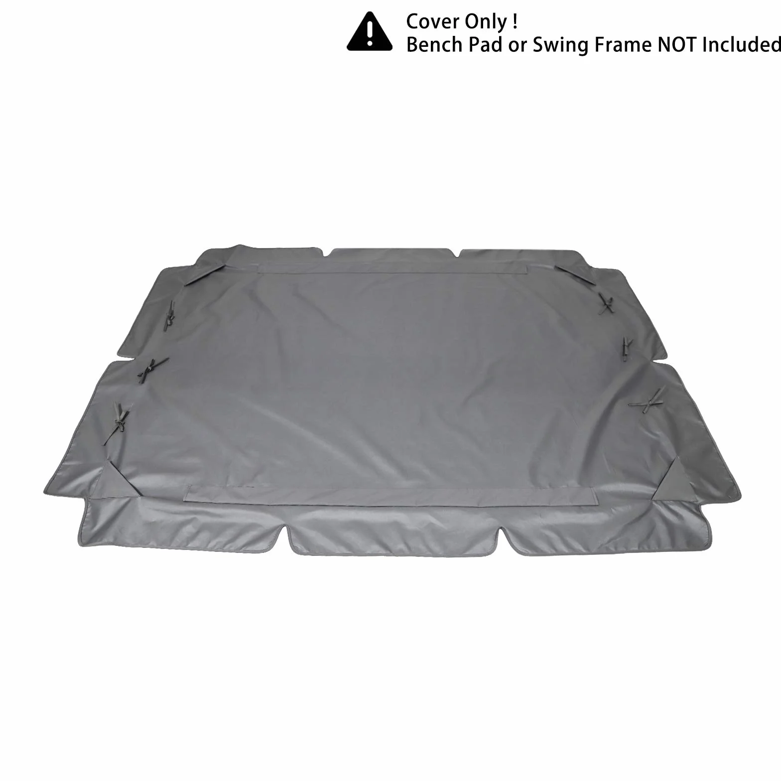 Tetto di ricambio universale per dondolo da giardino a 3 posti, rivestimento di ricambio per tettuccio parasole, altalena (large, grigio) (Grigio, S)