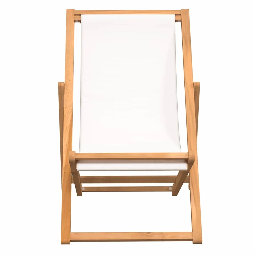 vidaXL Sedia Sdraio Giardino Pieghevole Crema Lettino Prendisole Arredi da Esterni Robusto Sedie da Pranzo Patio Terrazzo Arredamento Legno di Teak