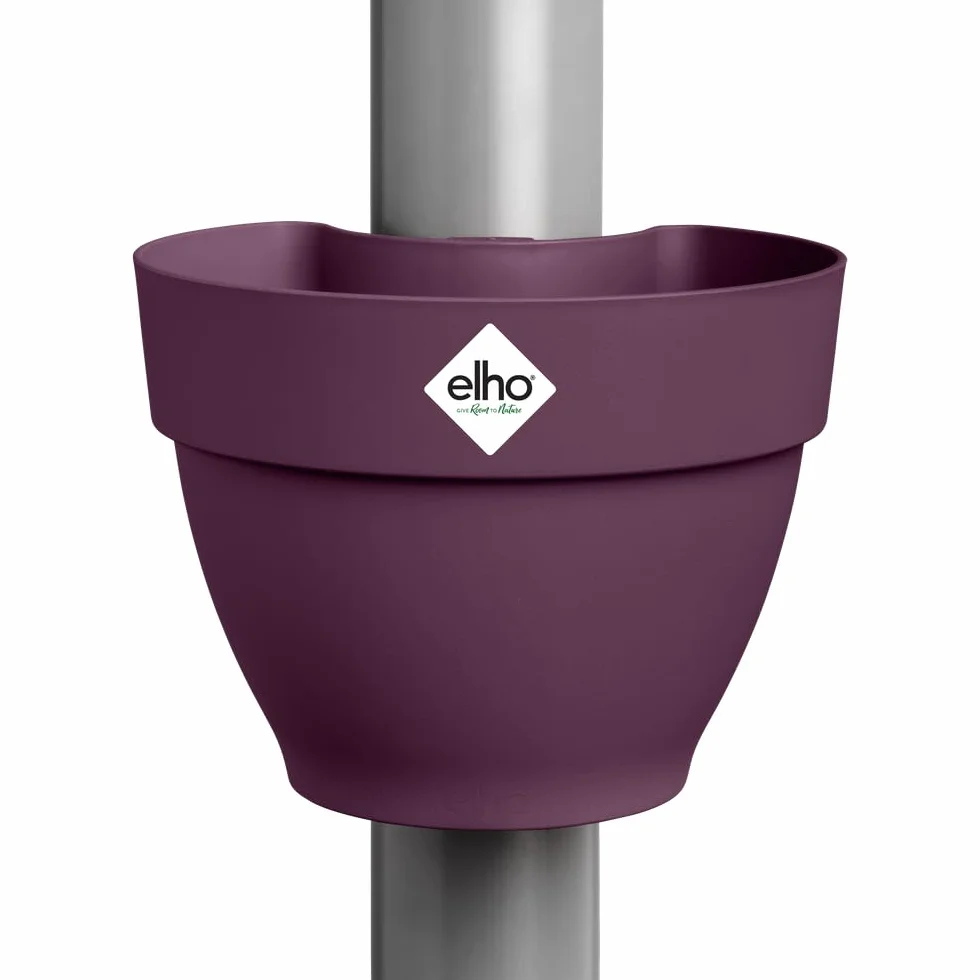 Elho Vibia Campana Drainpipe Clicker 40 - Vaso per Esterno - Ø 21.6 x H 16.3 cm - Viola/Porpora Acero